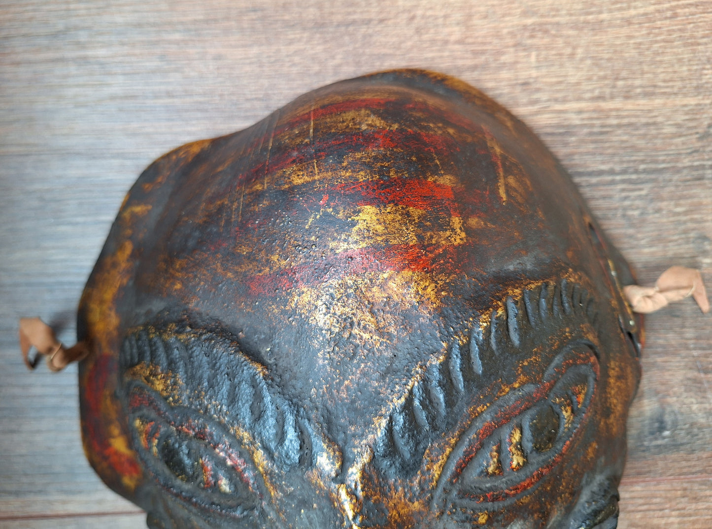 Vintage Nepalese wrathful spirit mask from horn