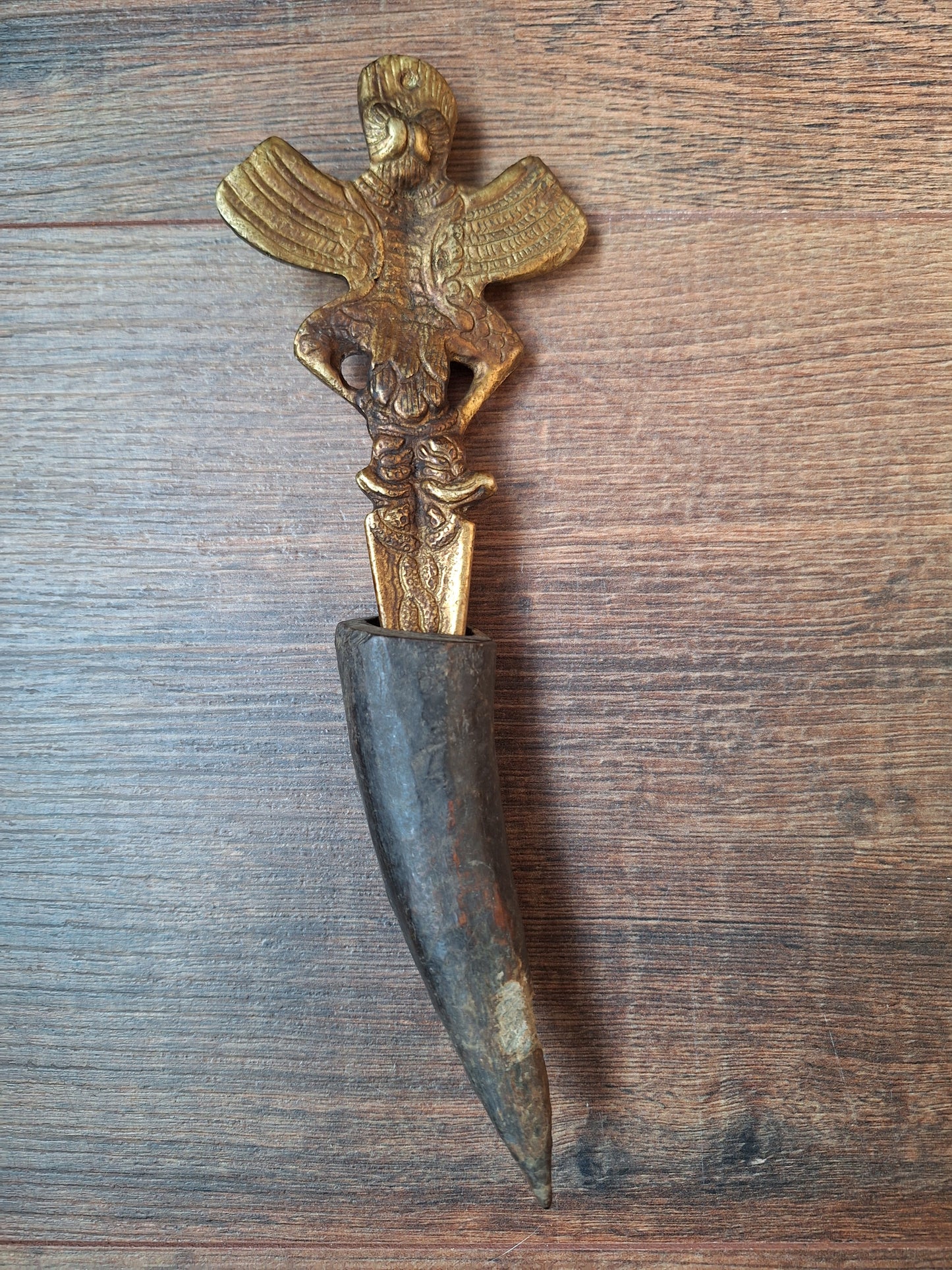 Vintage brass Garuda phurba #4
