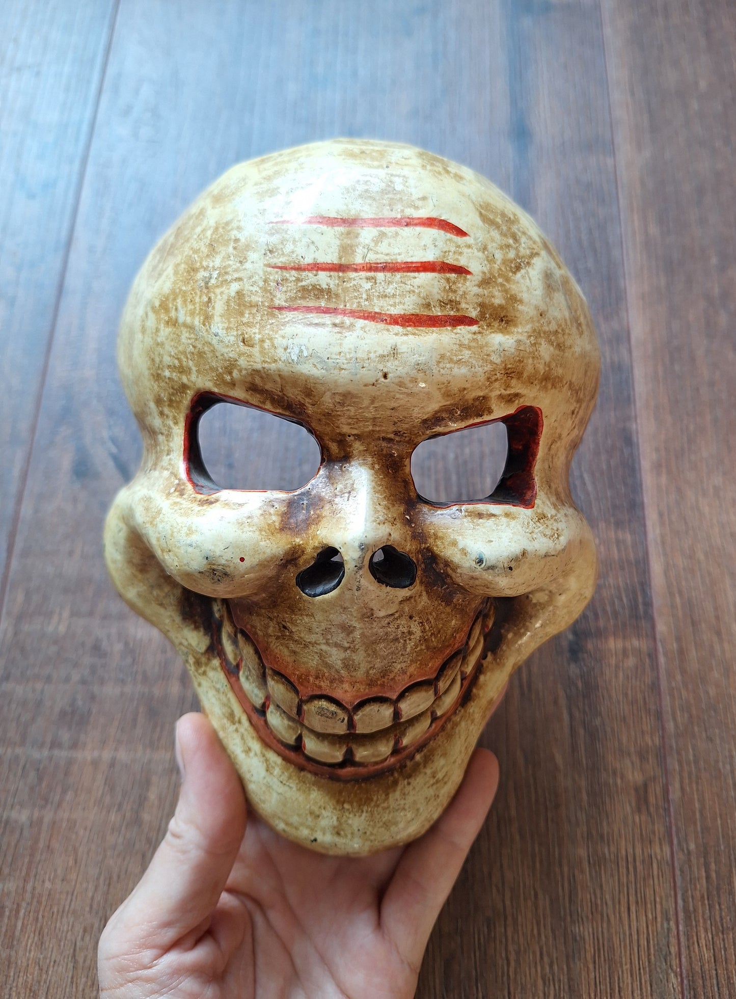 Vintage wooden Citipati skull mask