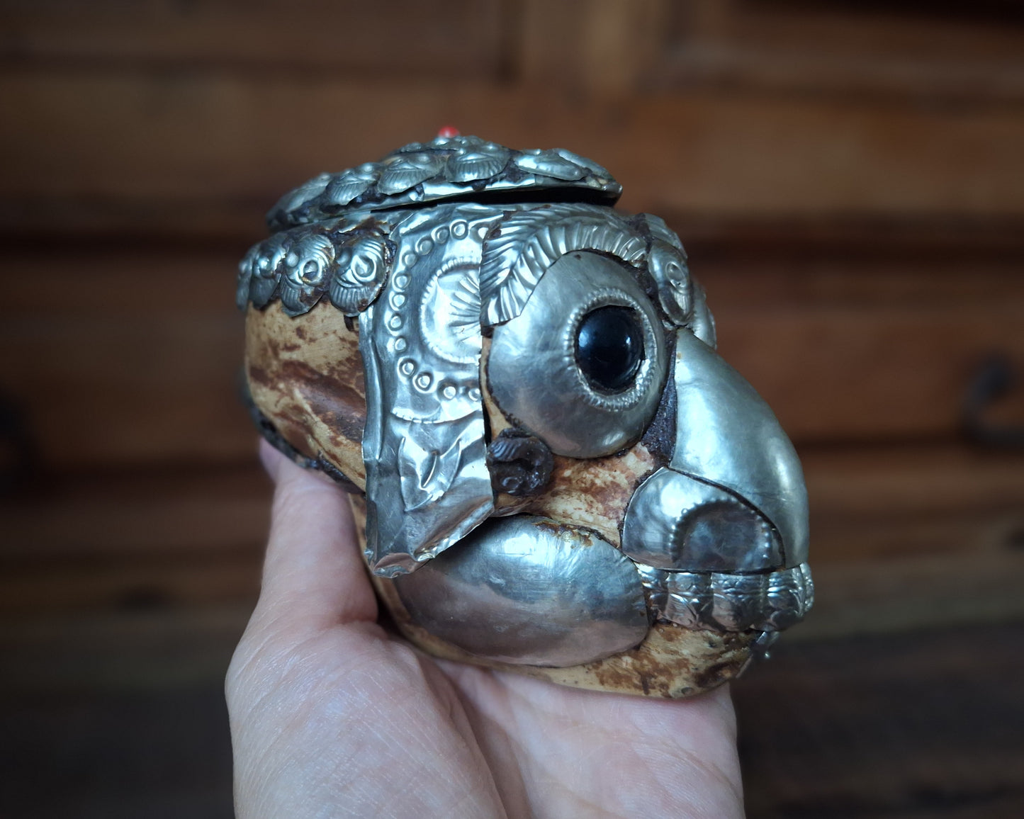 Vintage Tibetan resin monkey skull kapala