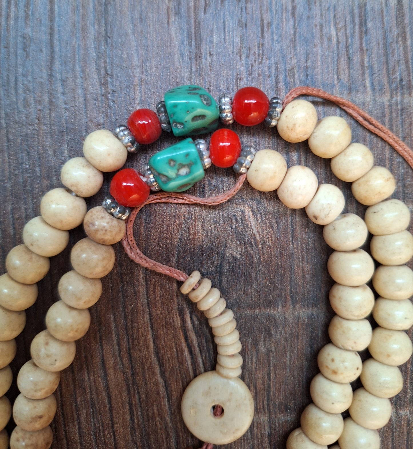 Vintage Tibetan yak bone mala