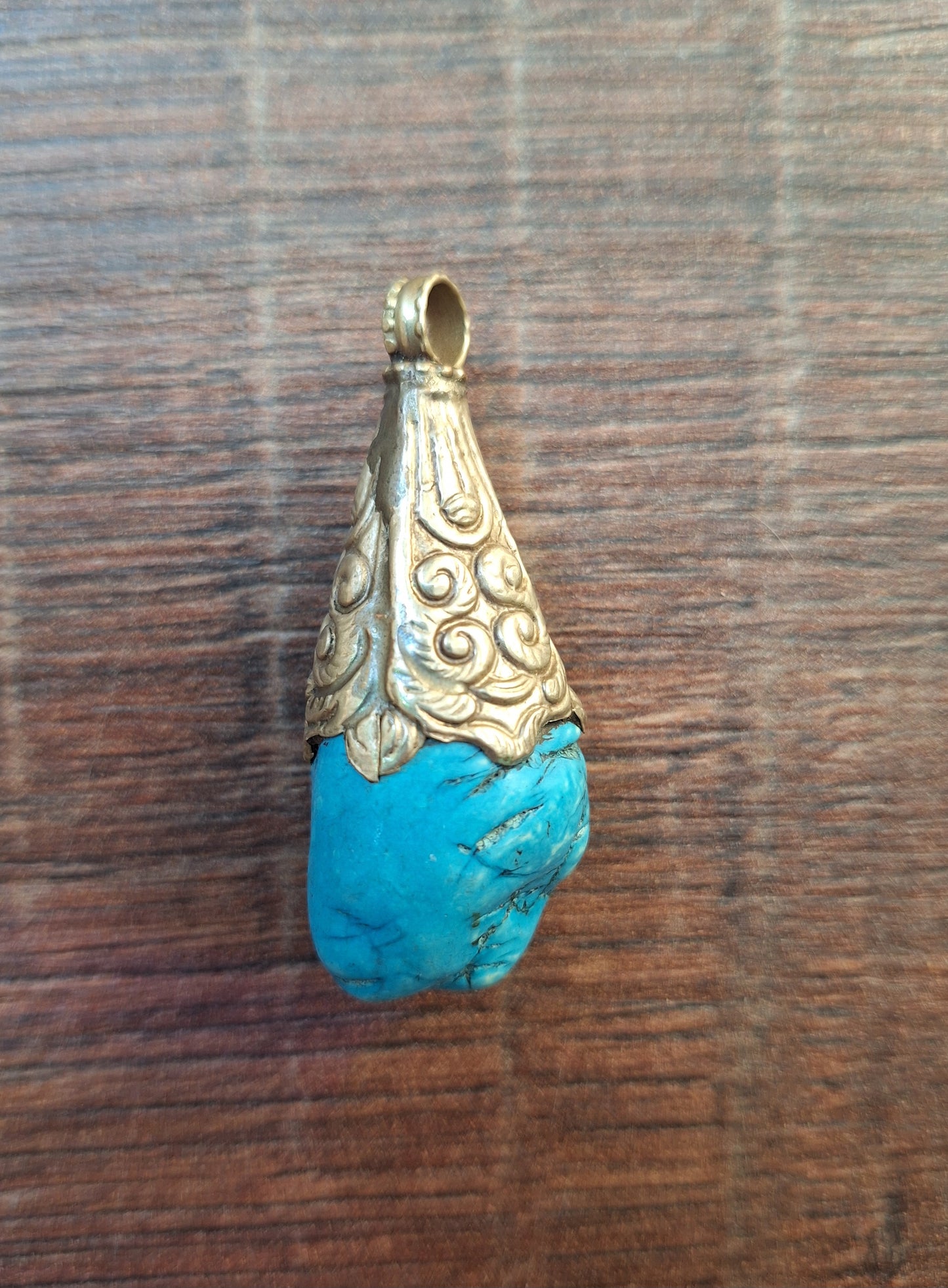 Vintage Tibetan silver and howlite pendant