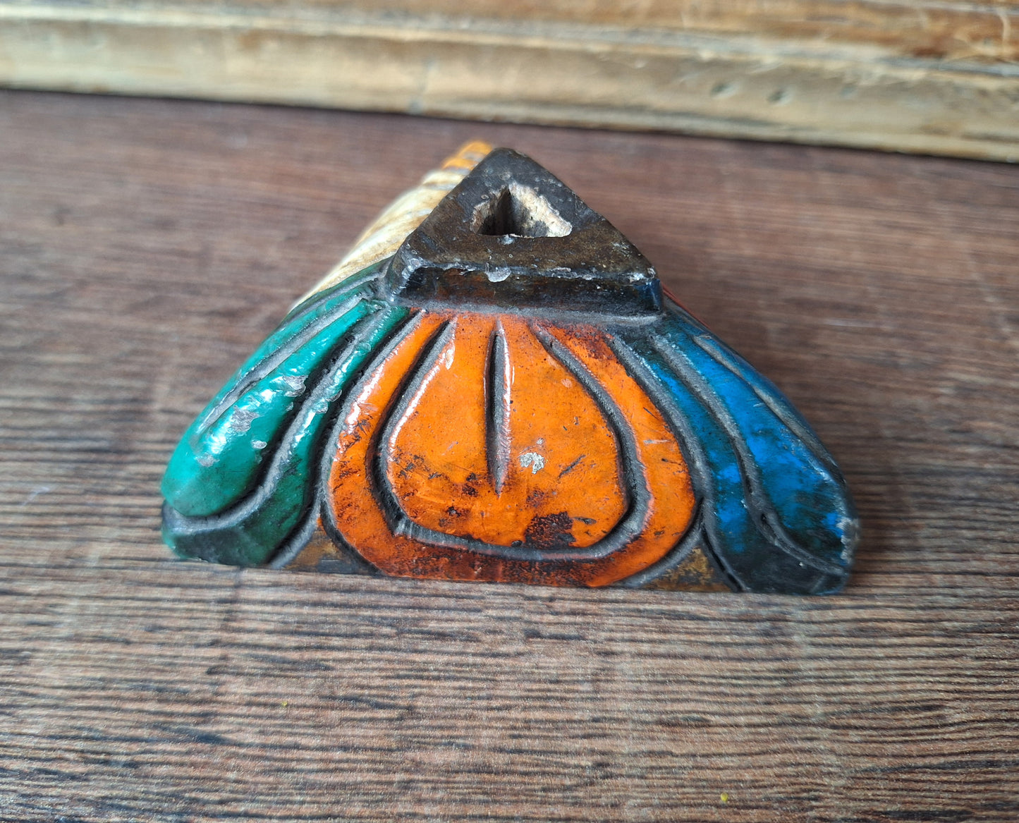 Vintage wooden phurba stand