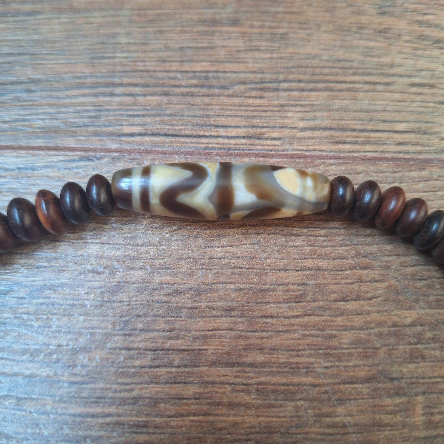 Dzi bead Wave mala necklace