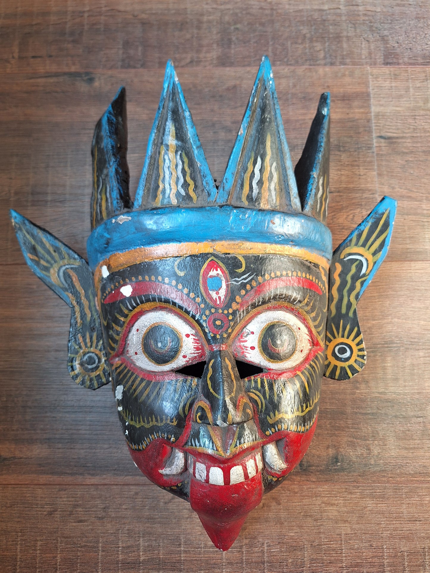 Vintage wooden Kali mask