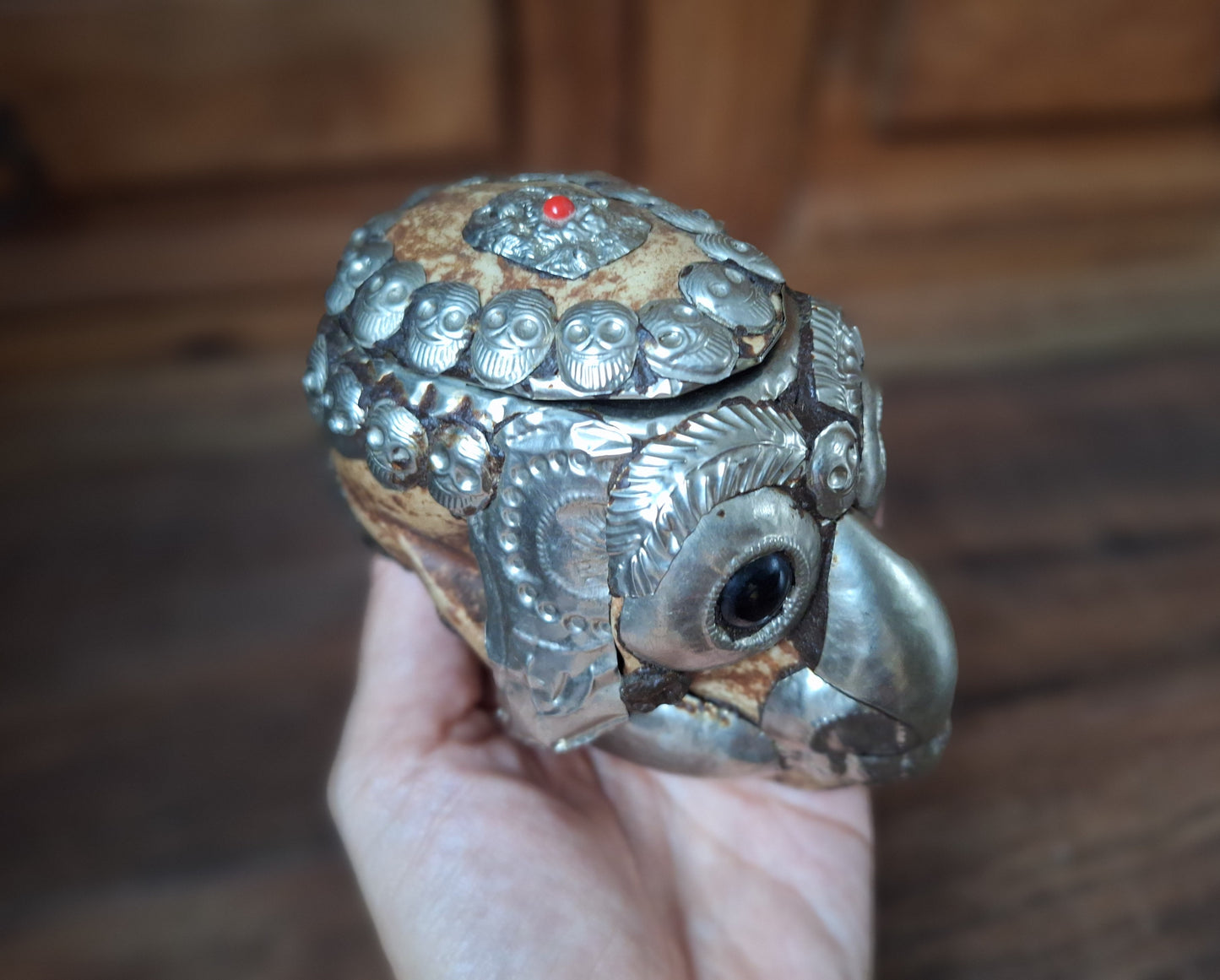 Vintage Tibetan resin monkey skull kapala