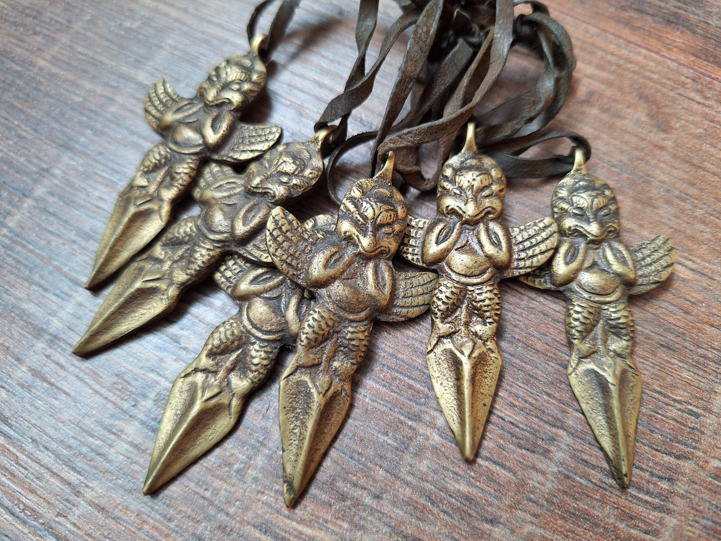 Vintage bronze phurba pendant Garuda