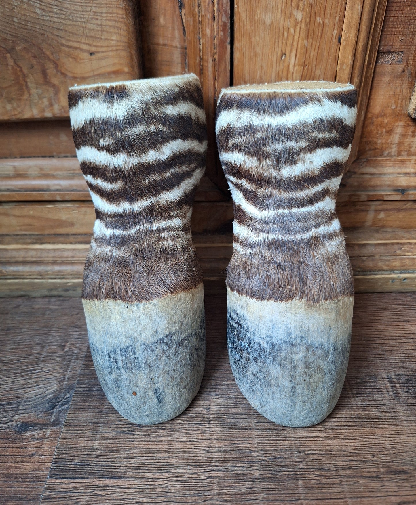 Vintage zebra feet, set of 2