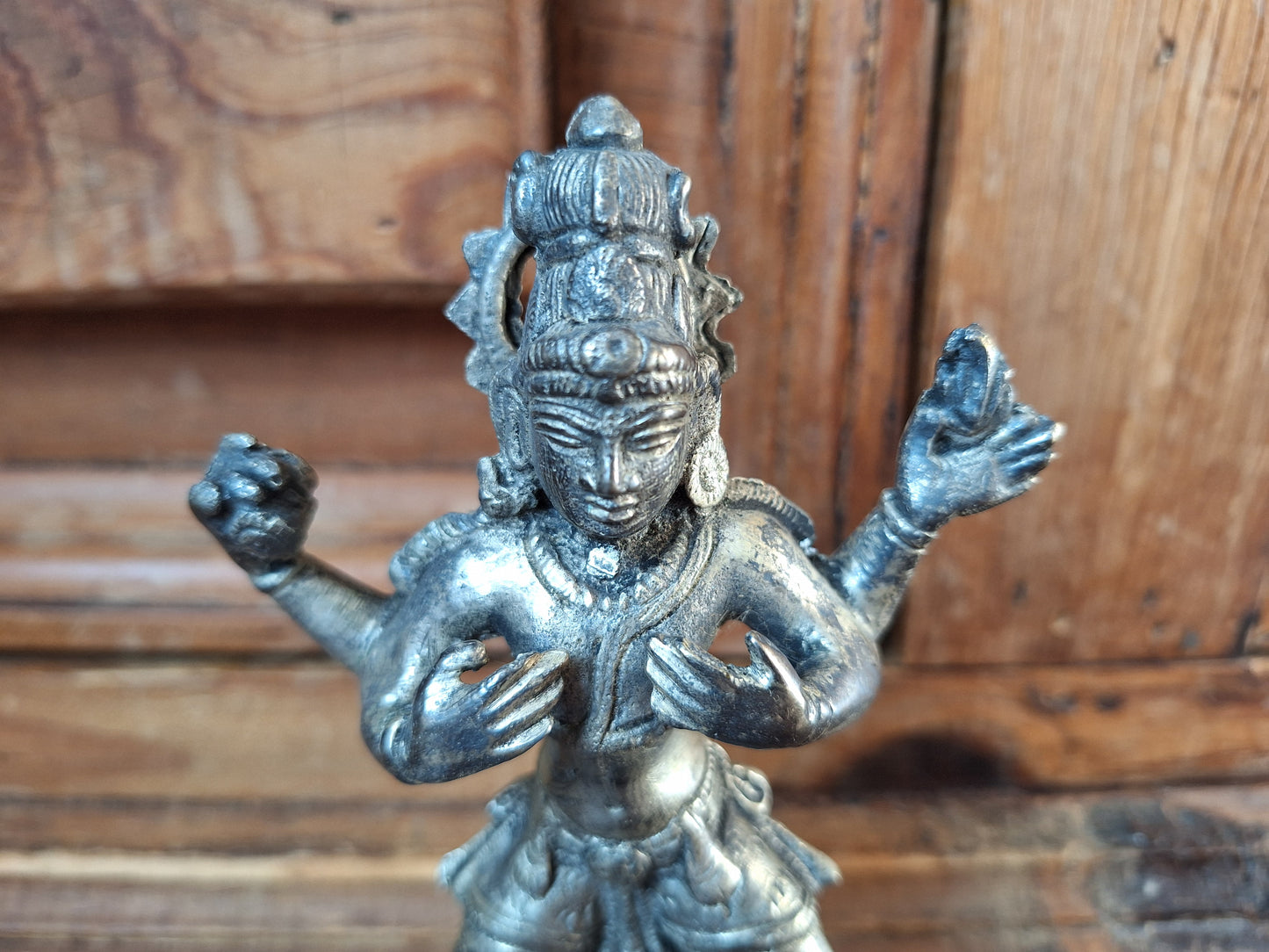 Vintage silver bronze Shiva Nataraja figurine