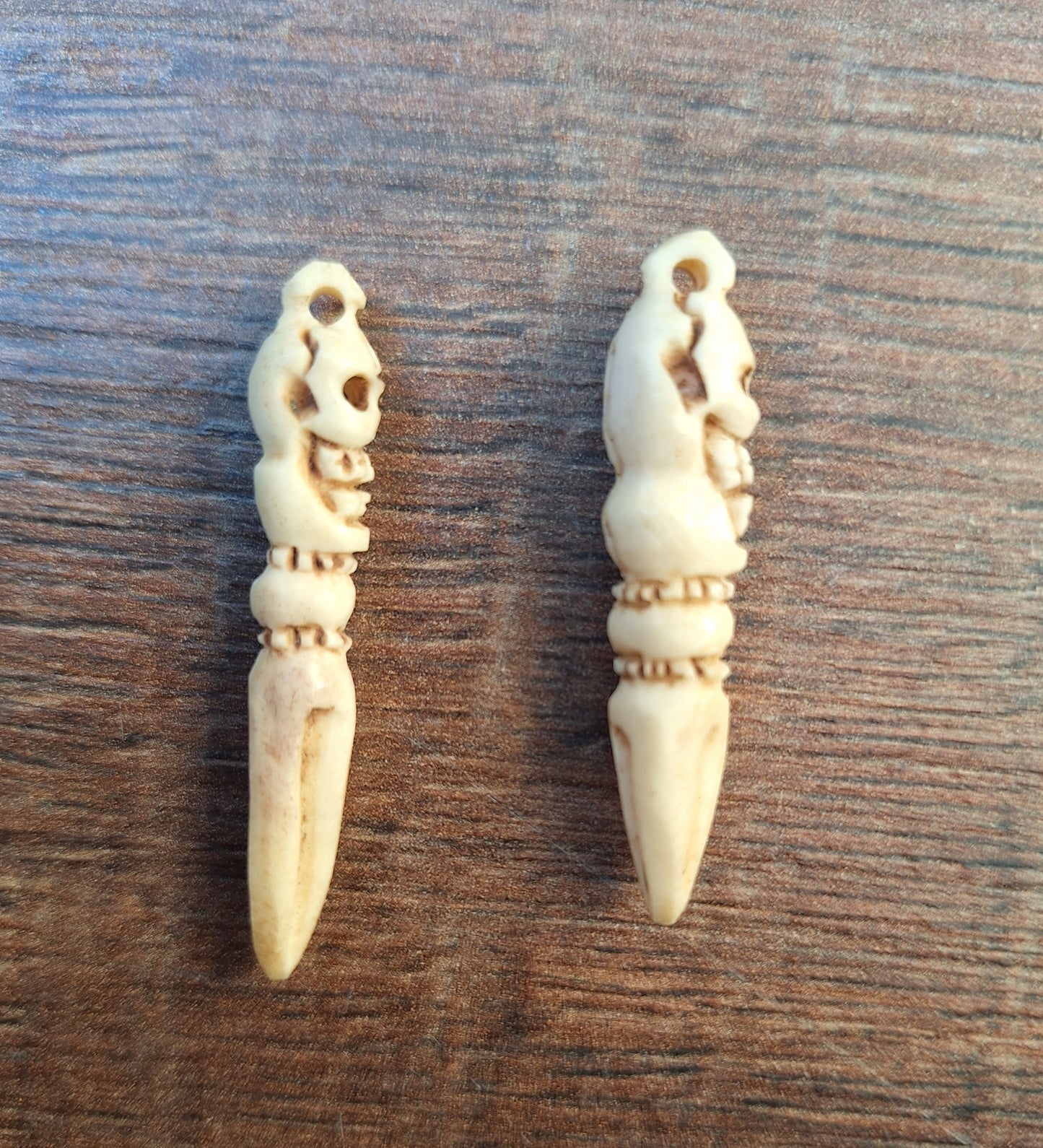 Vintage bone carved phurba pendant
