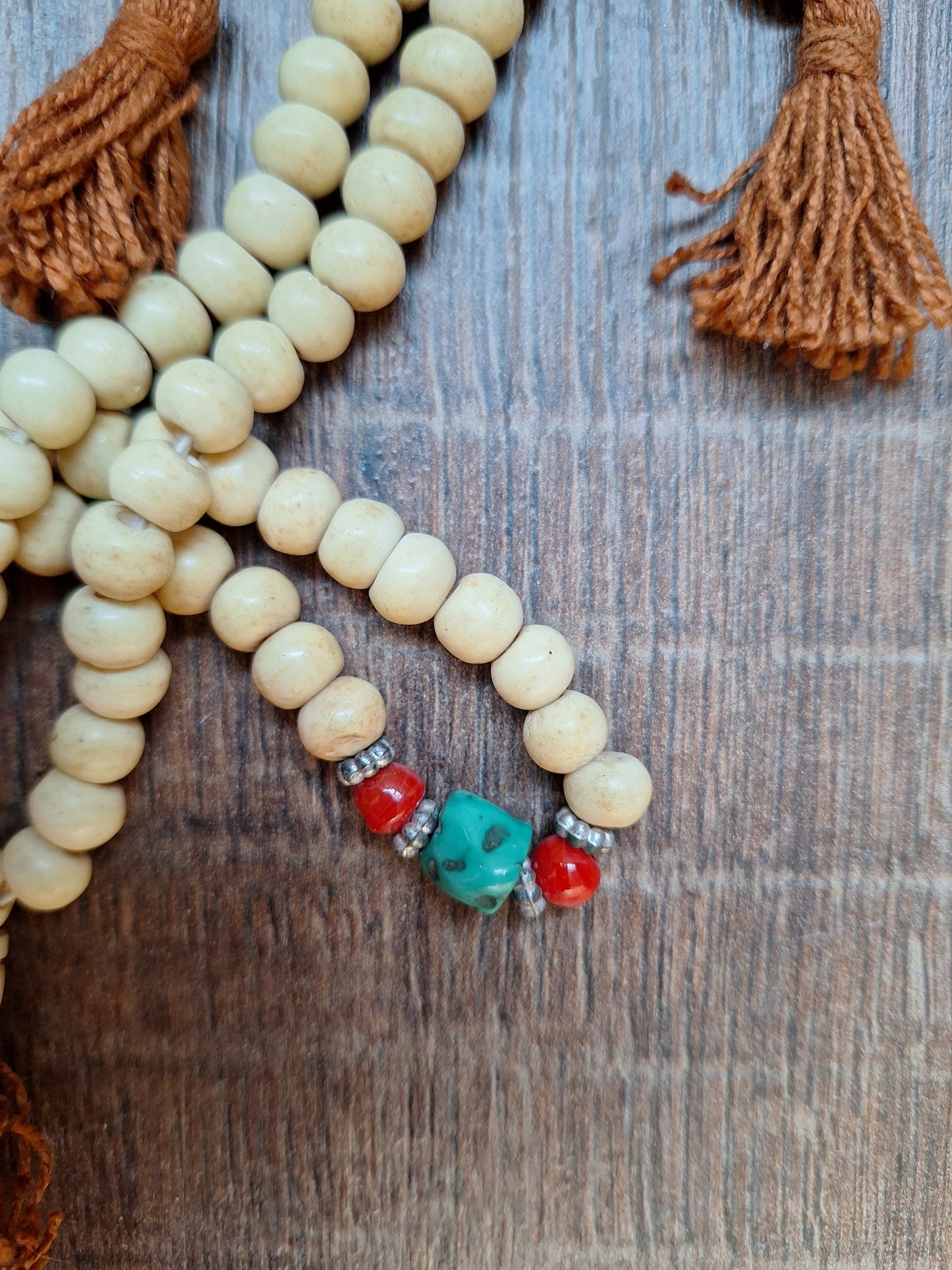 Vintage Tibetan yak bone mala