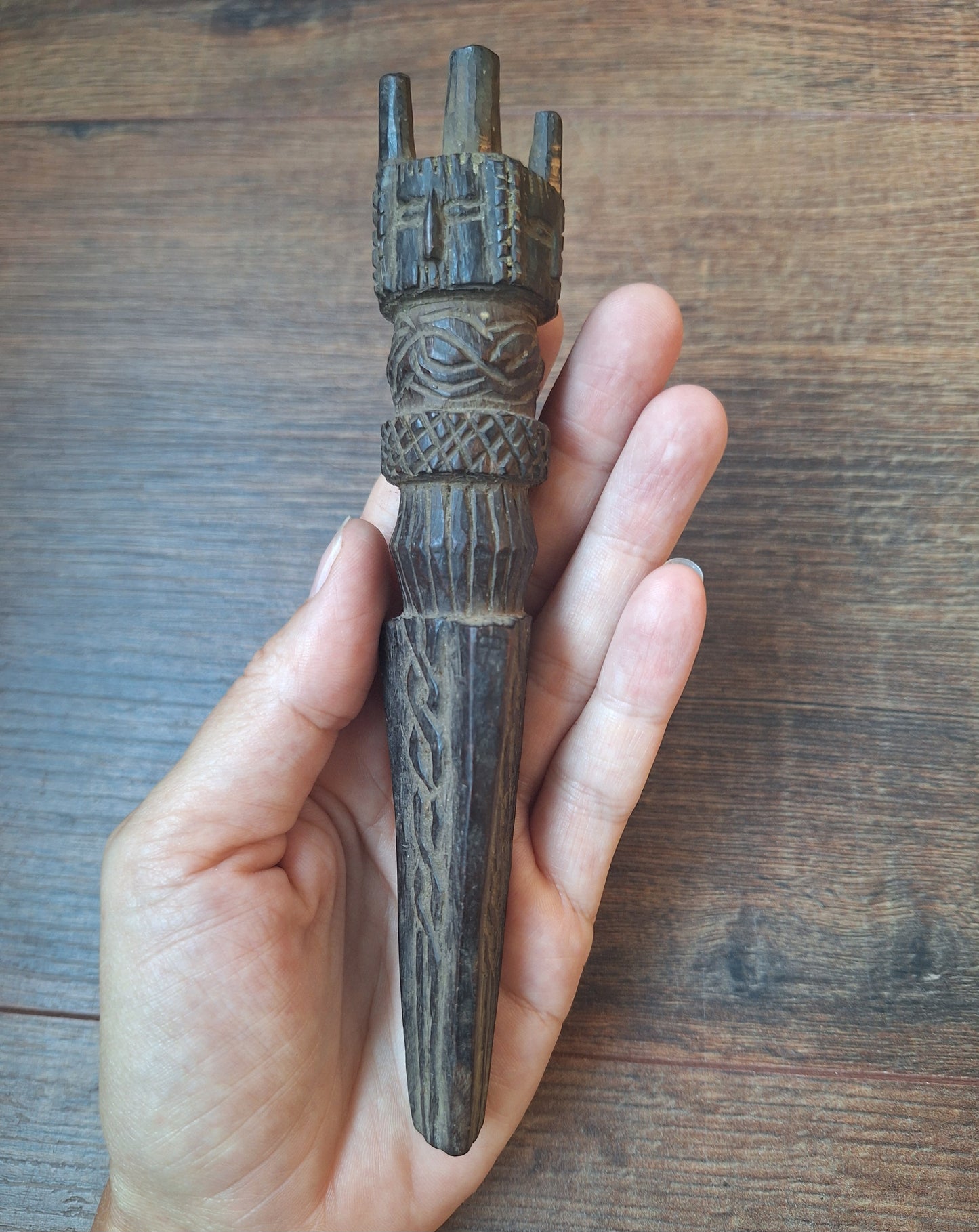 Antique wooden phurba #58