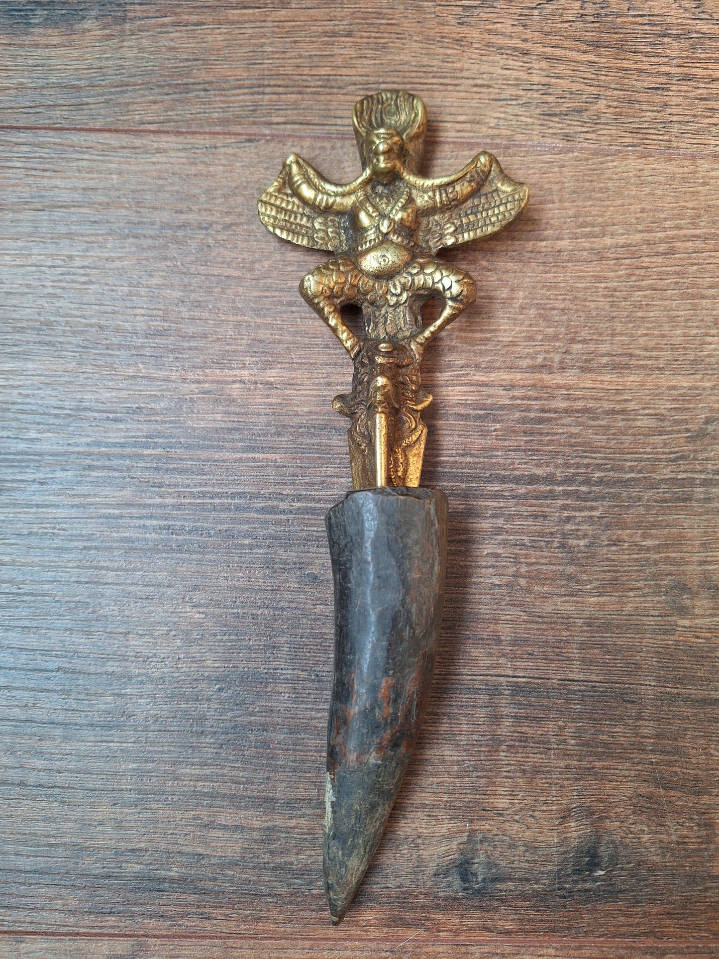 Vintage brass Garuda phurba #4