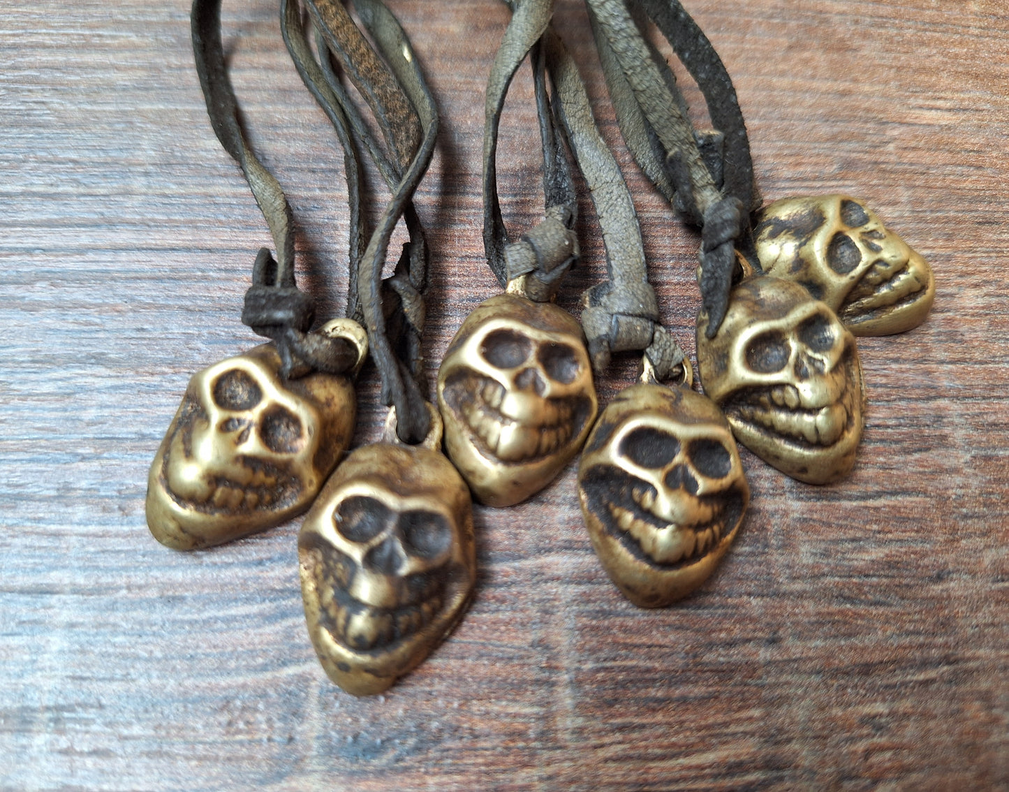 Vintage bronze pendant Skull