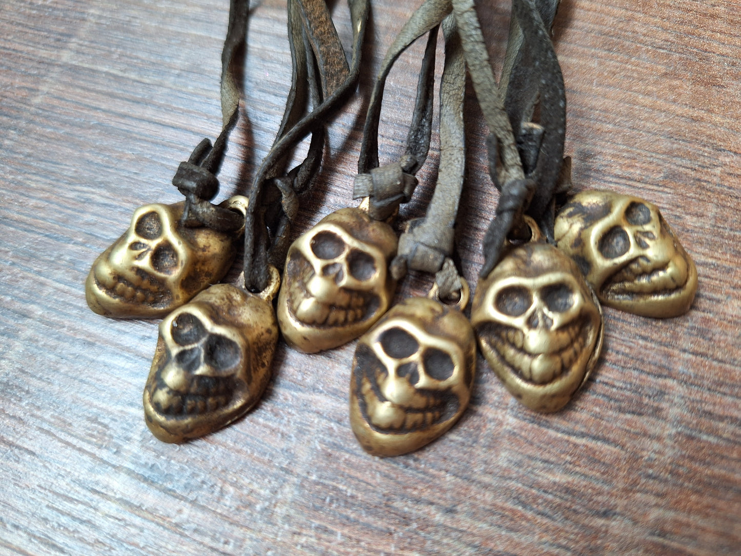 Vintage bronze pendant Skull
