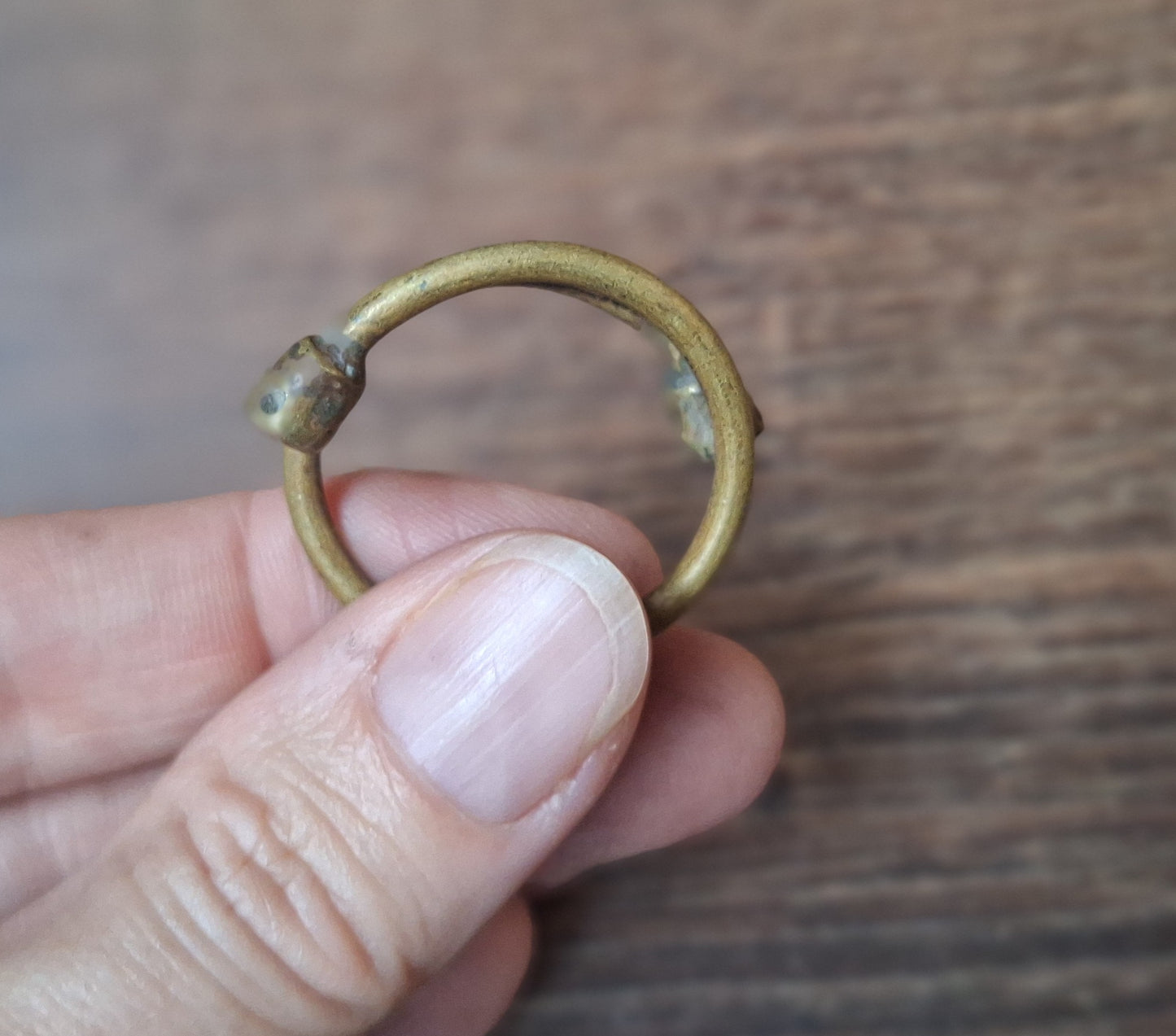 Vintage Nepalese brass Citipati ring