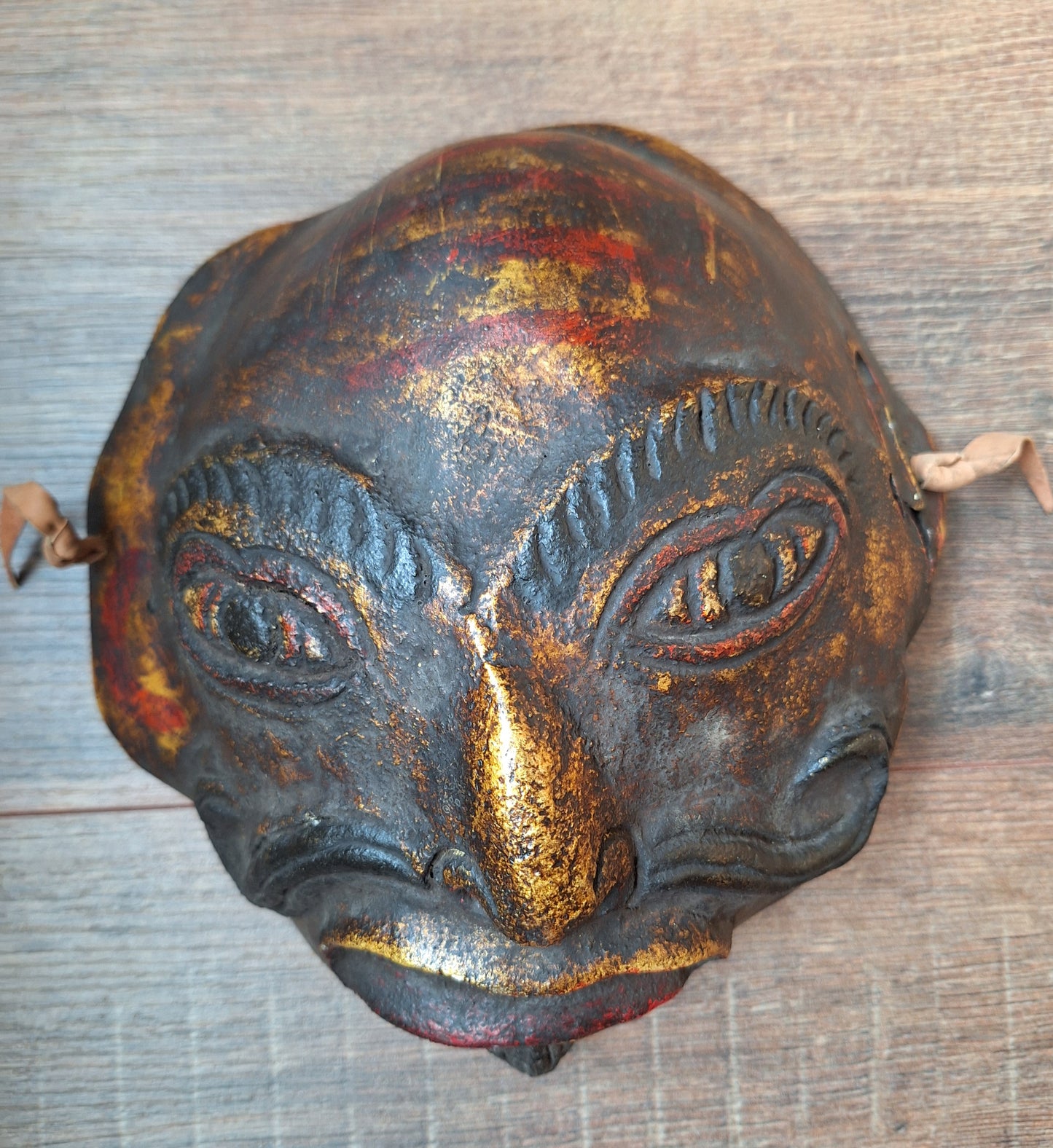 Vintage Nepalese wrathful spirit mask from horn