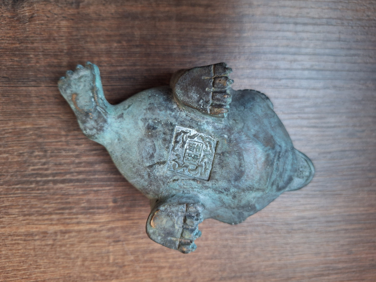 Vintage bronze Money Frog statue