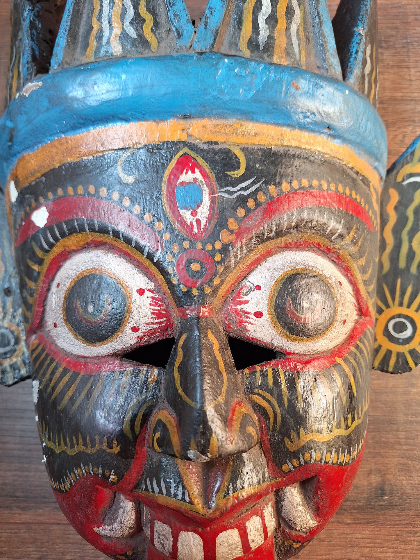 Vintage wooden Kali mask