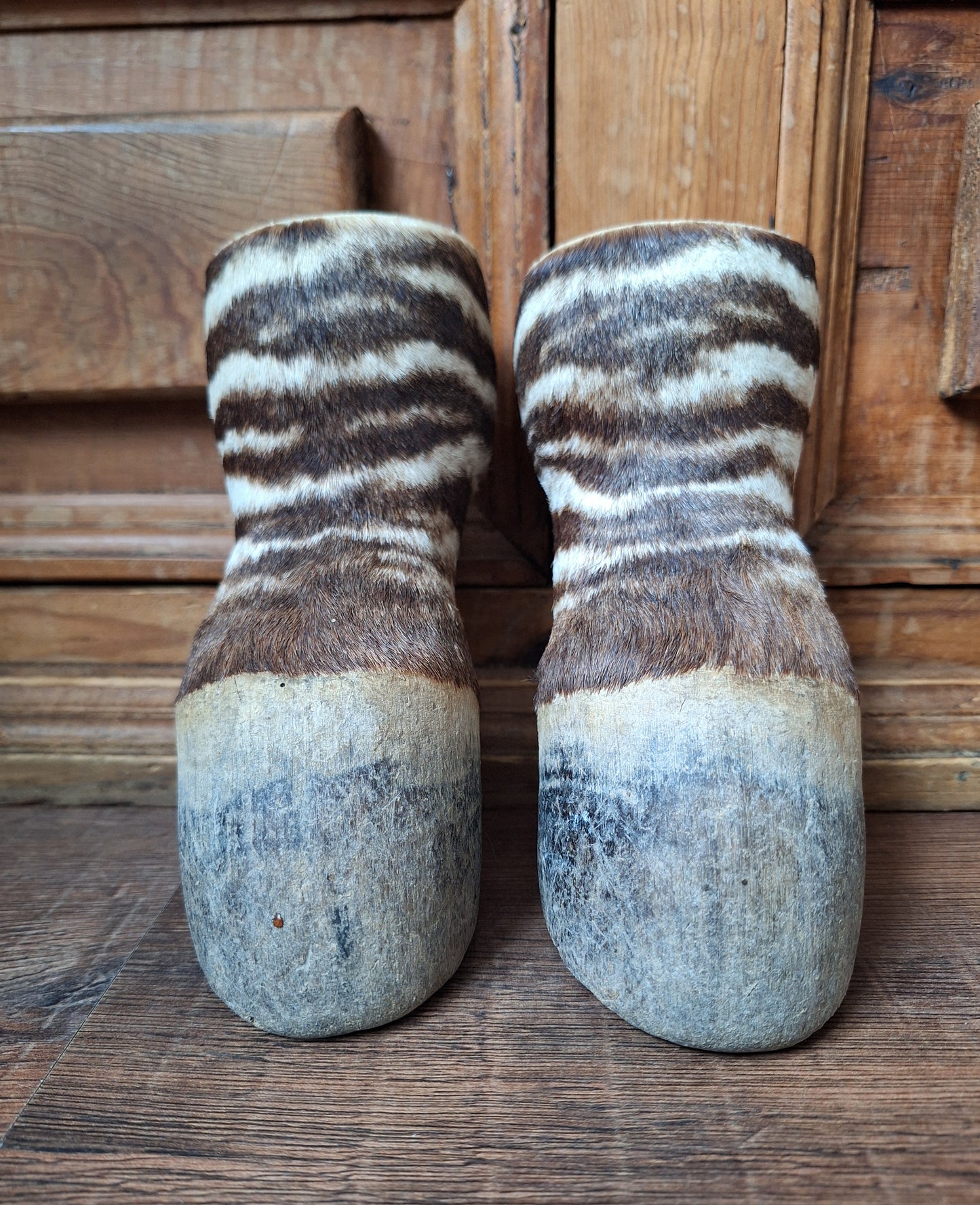 Vintage zebra feet, set of 2