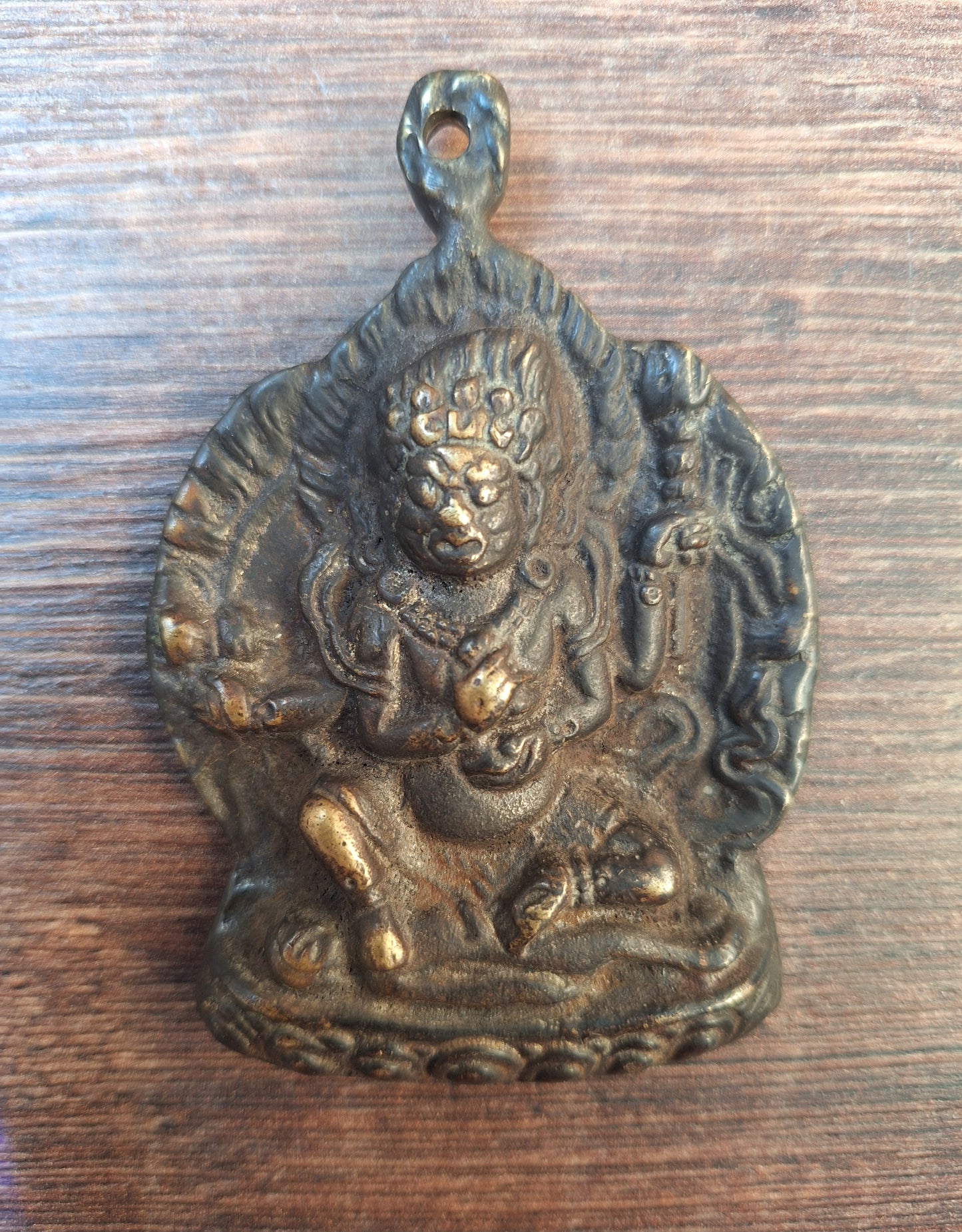Old bronze Mahakala pendant