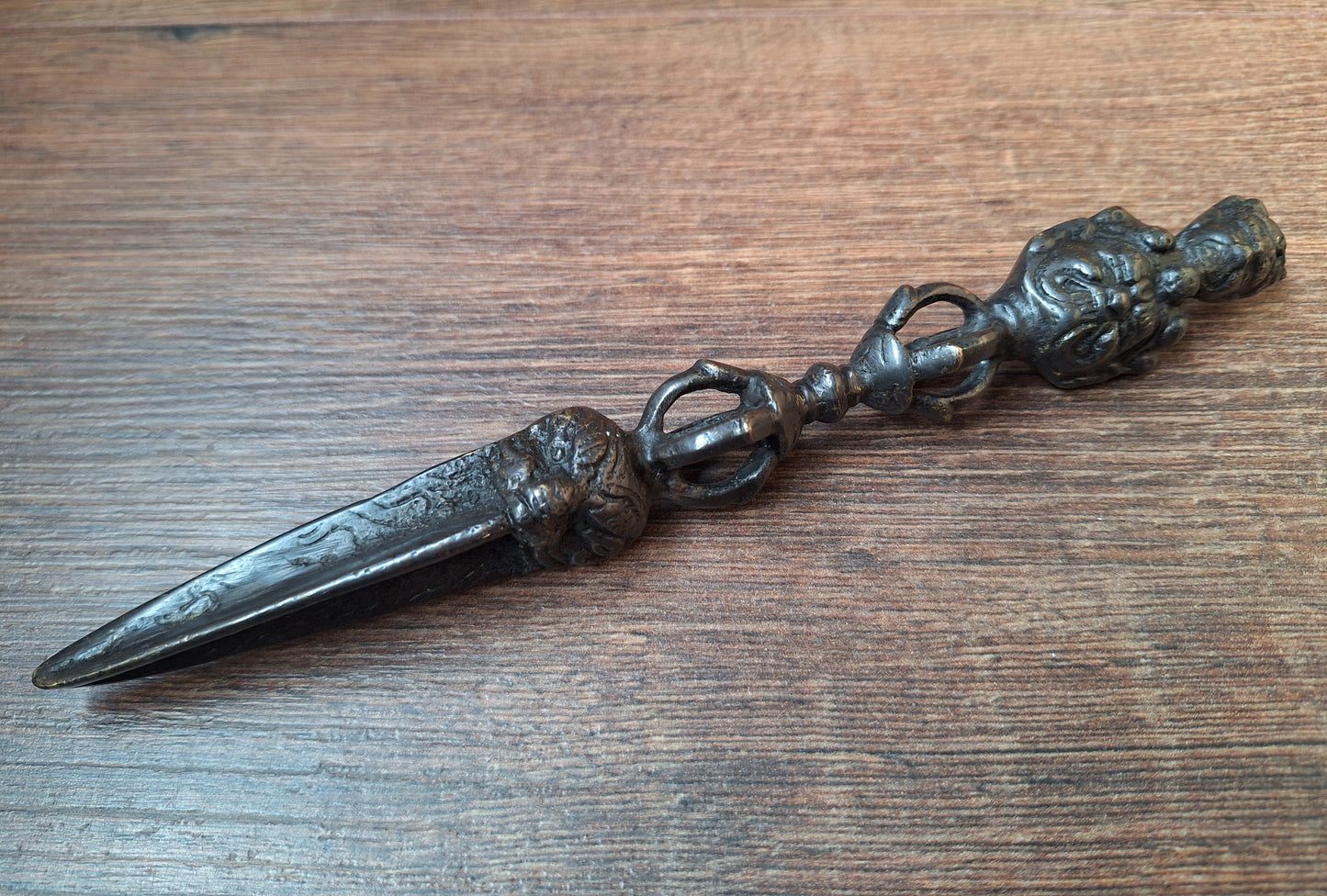 Vintage bronze phurba #11, with stand