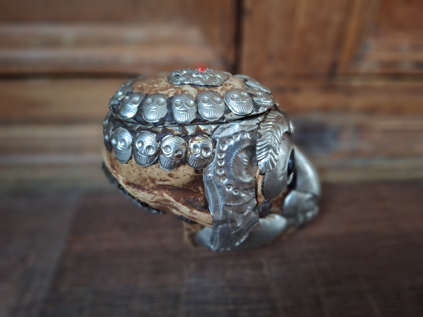 Vintage Tibetan resin monkey skull kapala