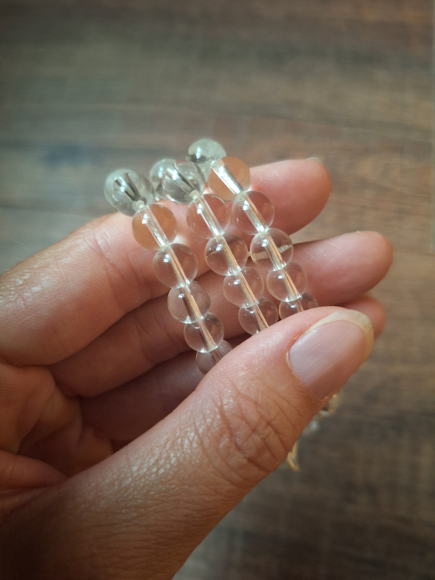 Quartz crystal mala bracelet