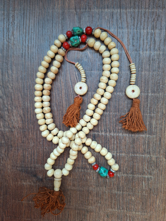 Vintage Tibetan yak bone mala