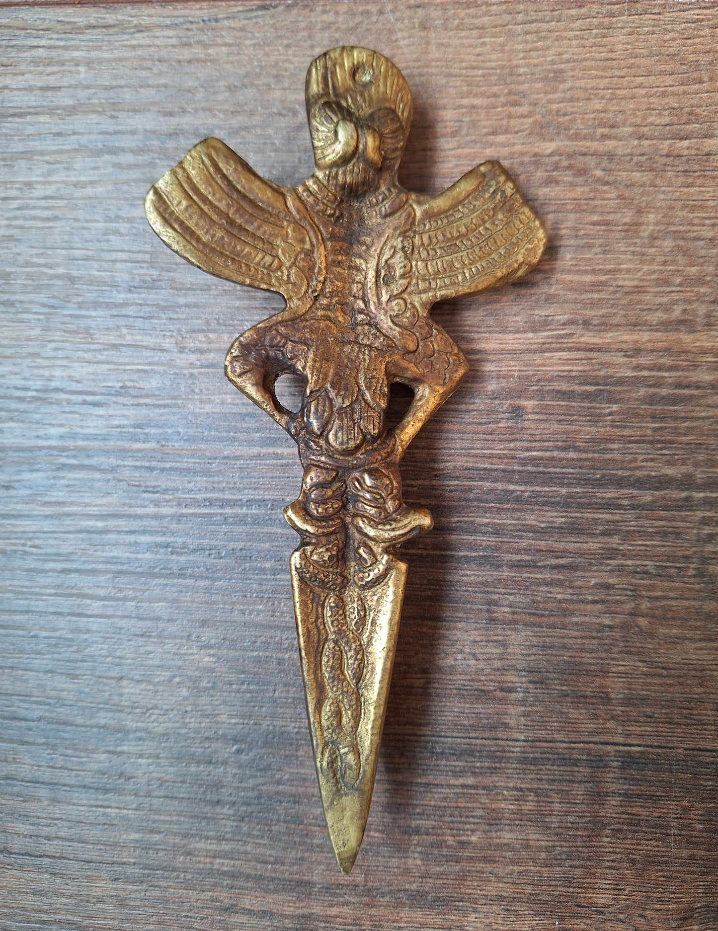 Vintage brass Garuda phurba #4