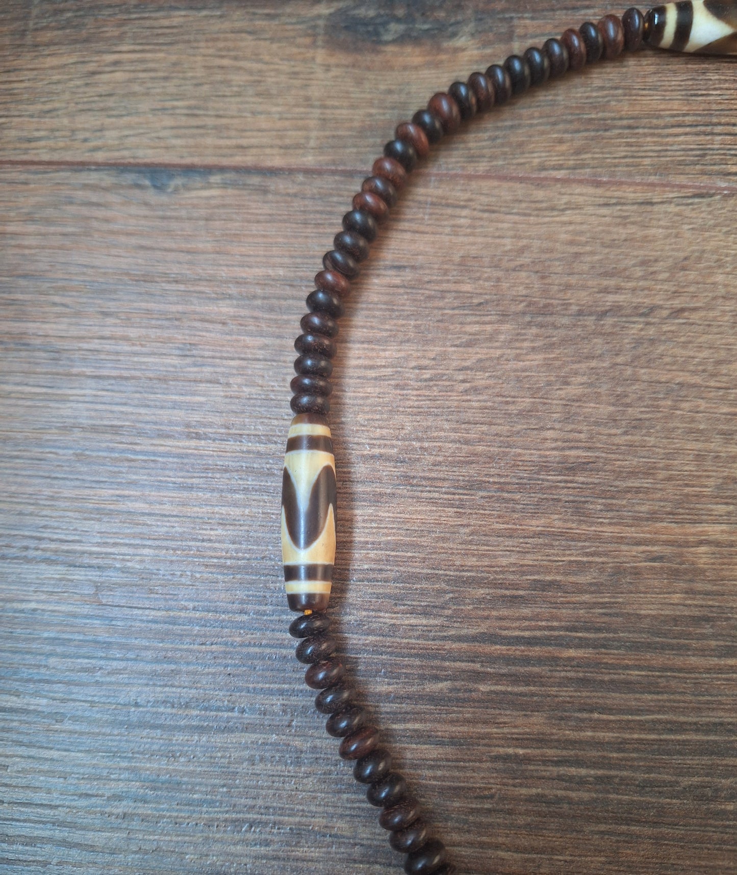 Dzi bead Wave mala necklace