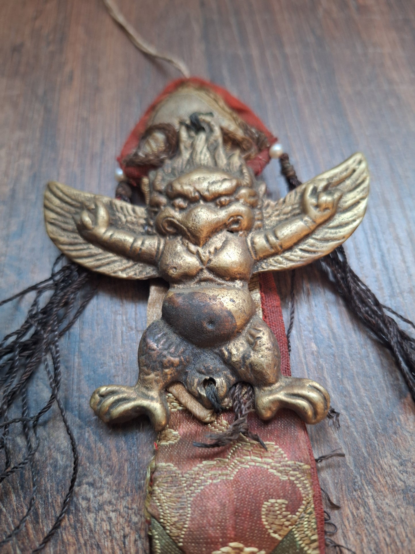 Vintage Tibetan amulet wallhanger Garuda