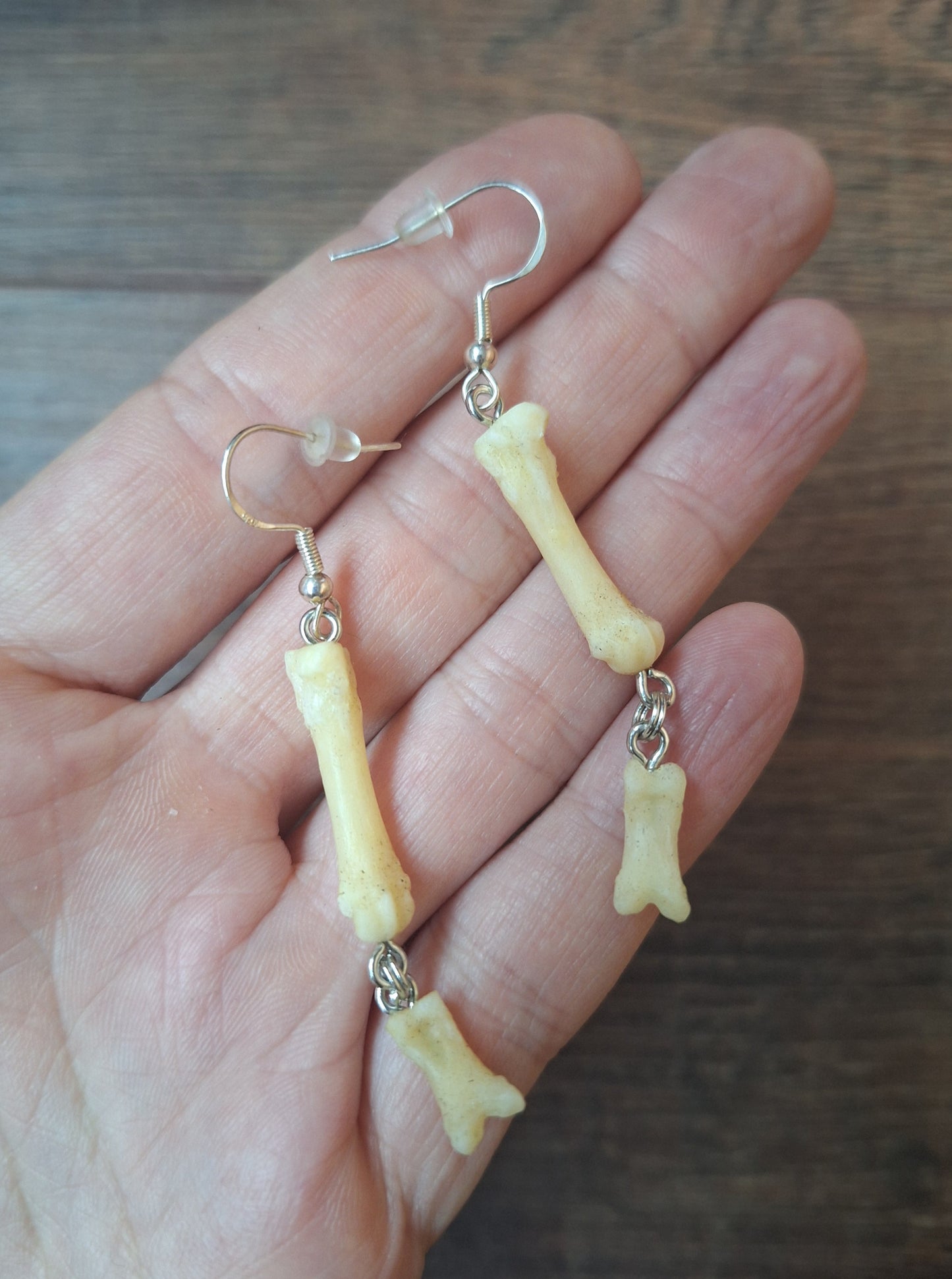 Badger foot bones amulet earrings