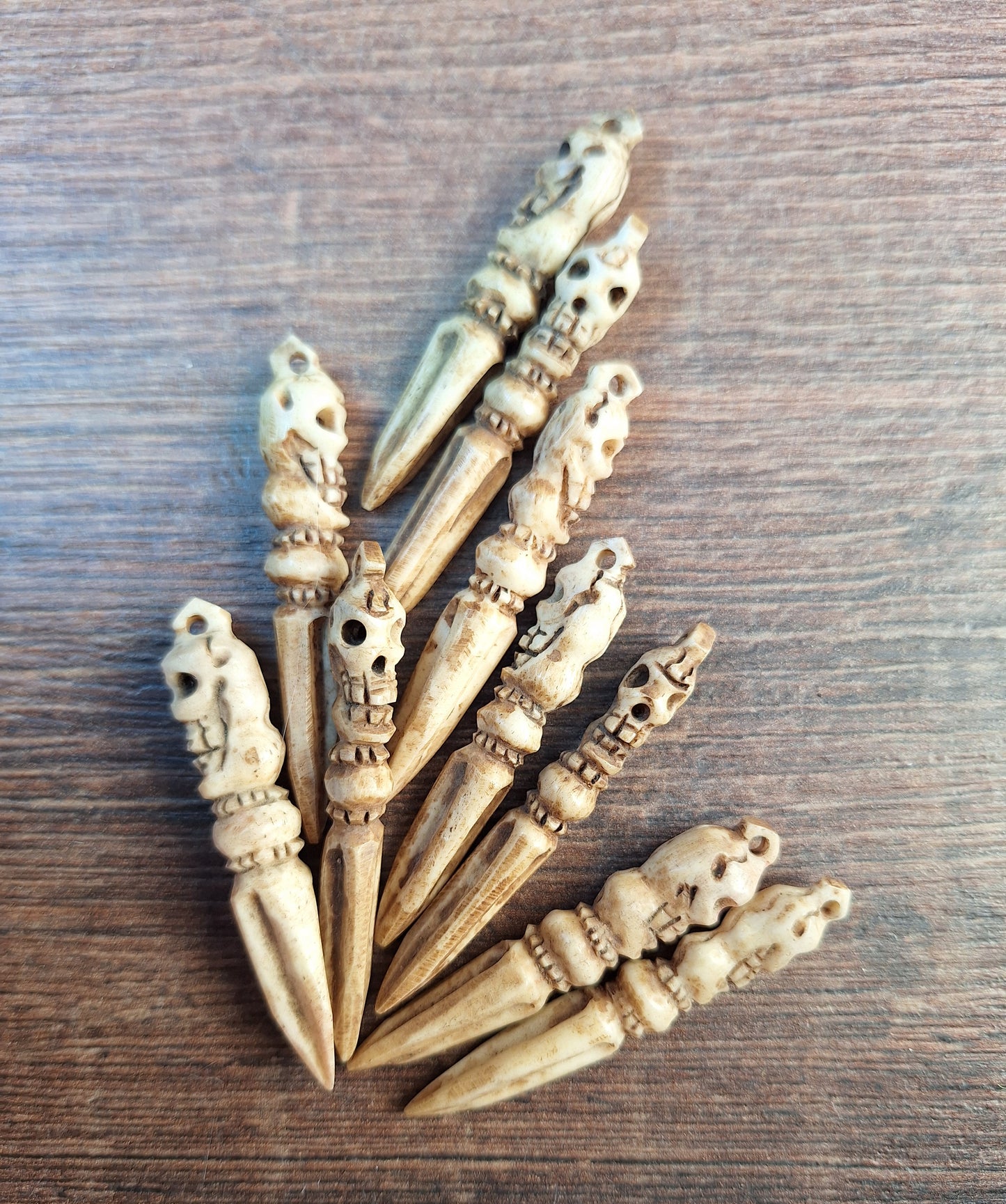 Vintage bone carved phurba pendant