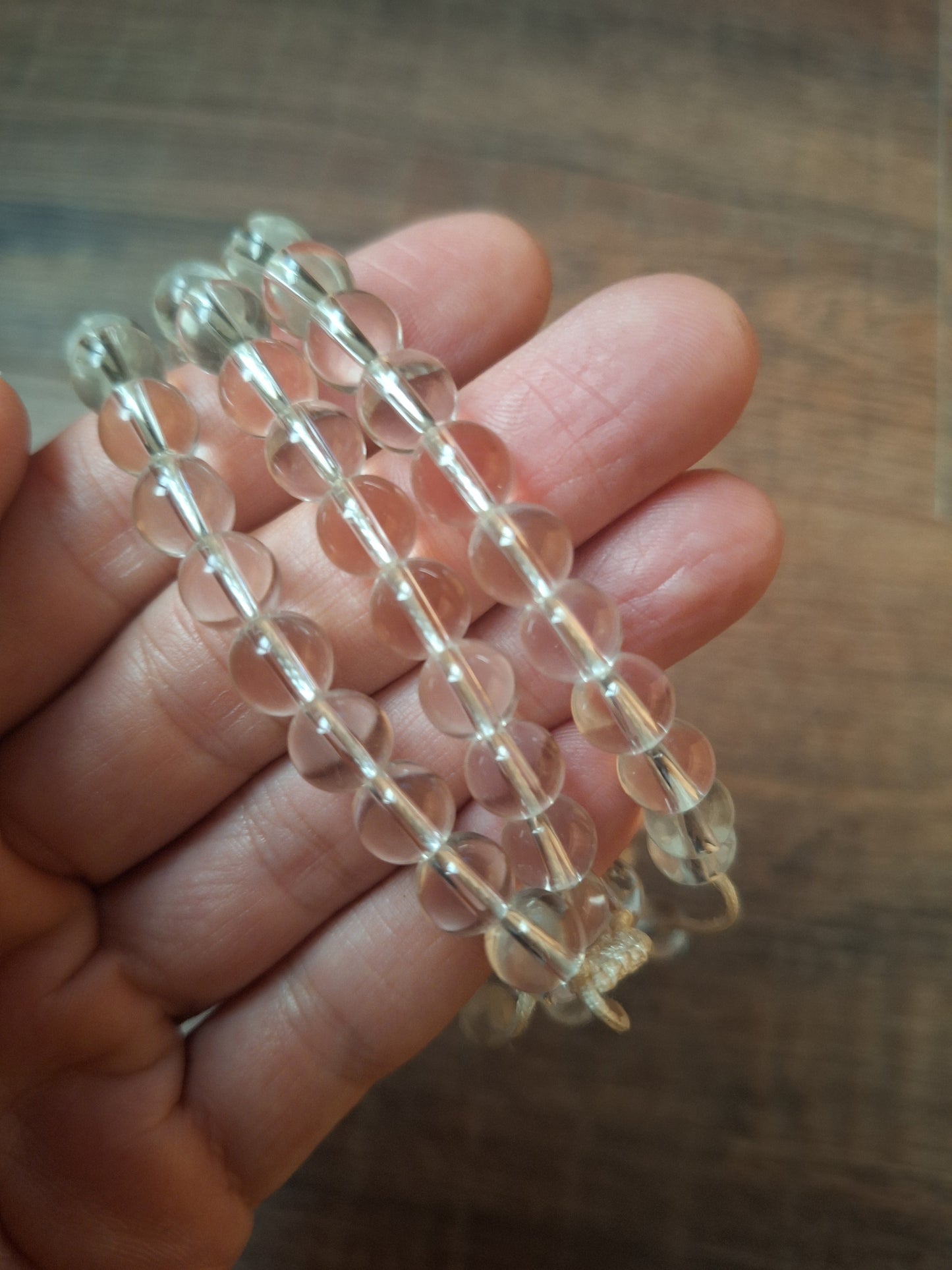 Quartz crystal mala bracelet