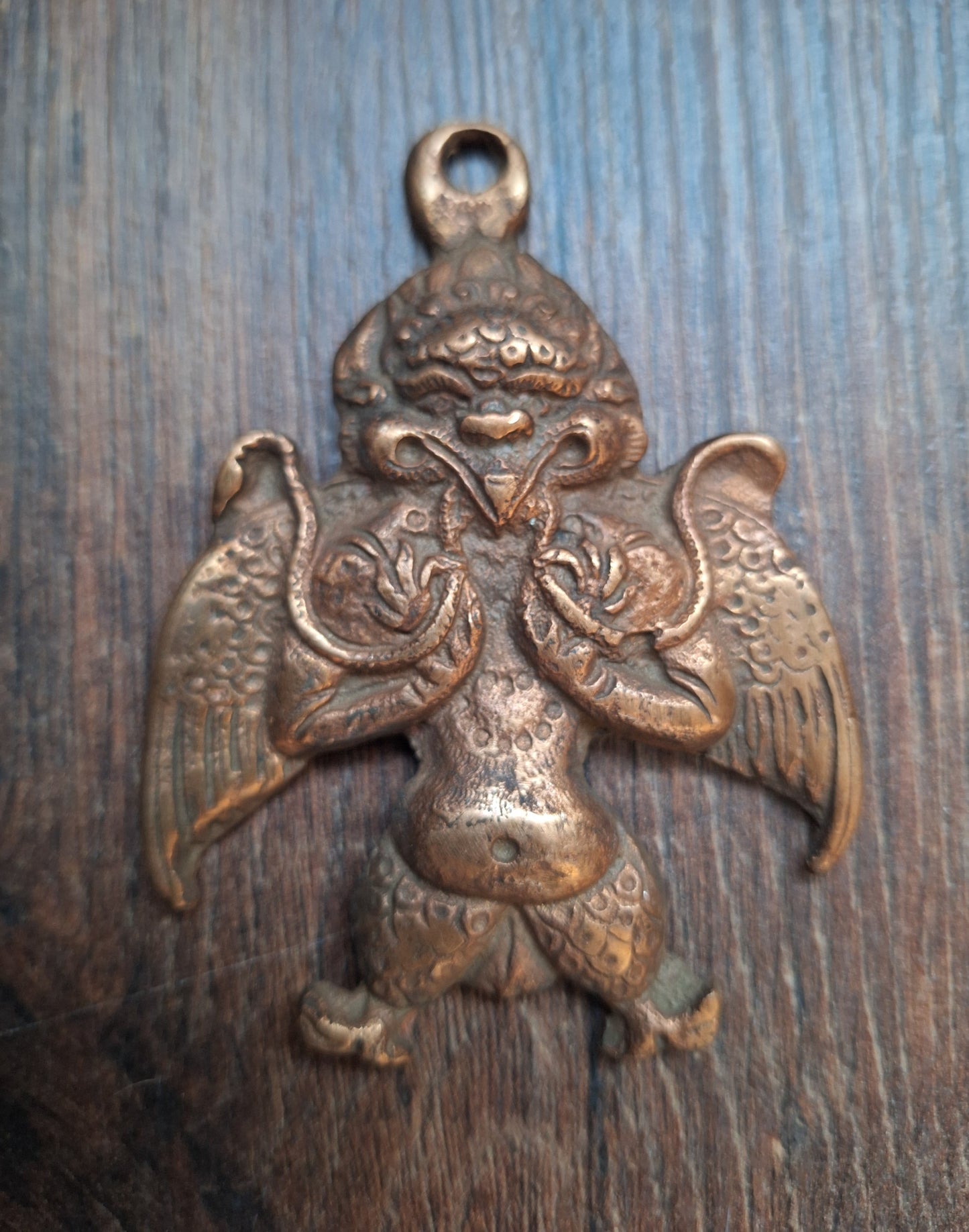 Vintage red copper pendant Garuda