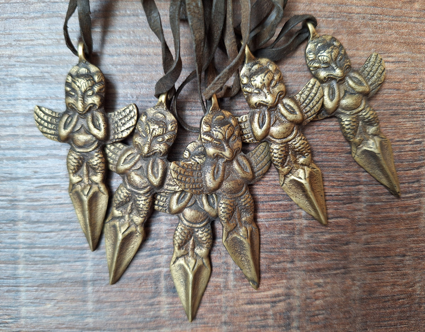 Vintage bronze phurba pendant Garuda