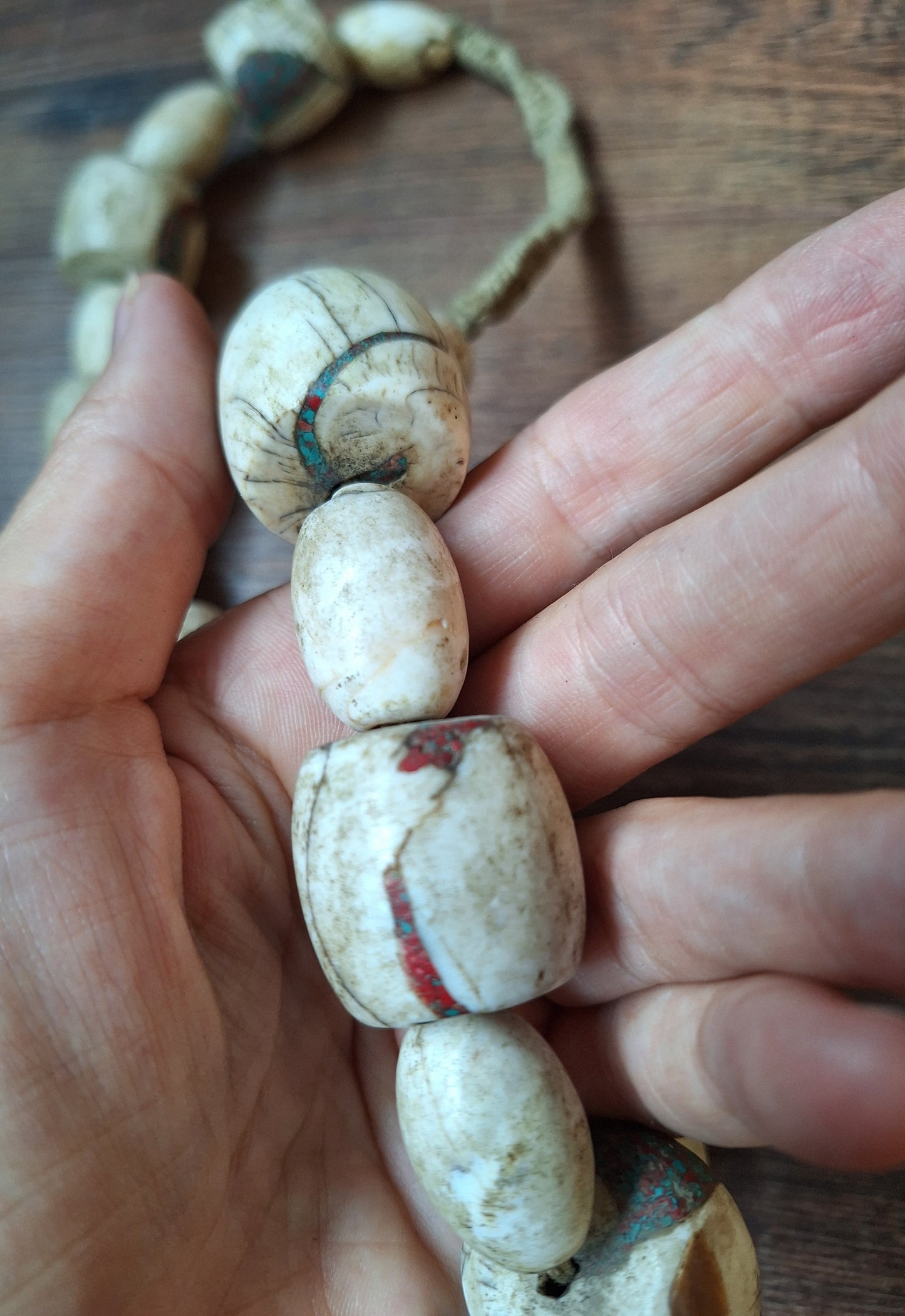 Old Nepalese conch shell necklace