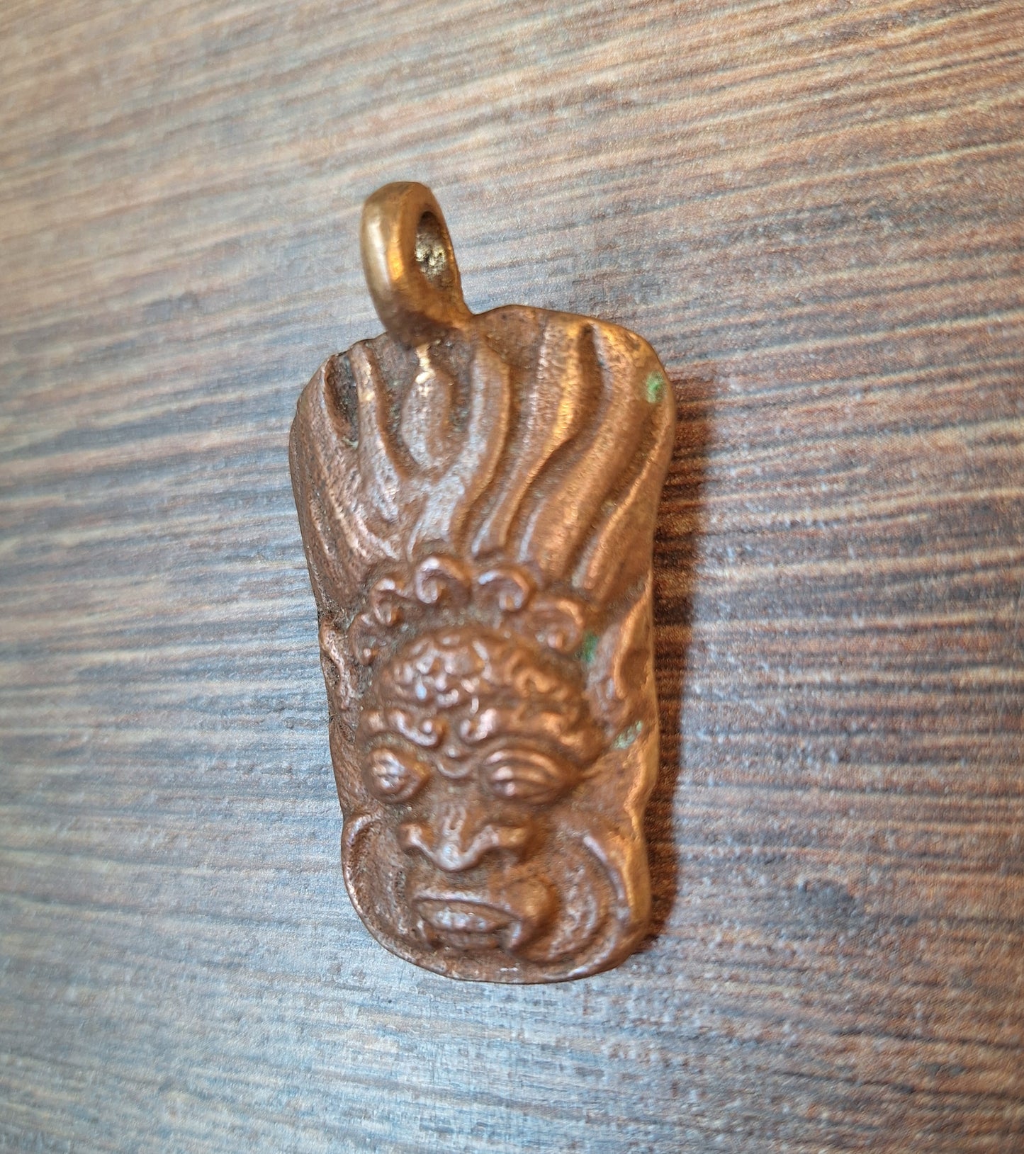 Vintage red copper Mahakala pendant