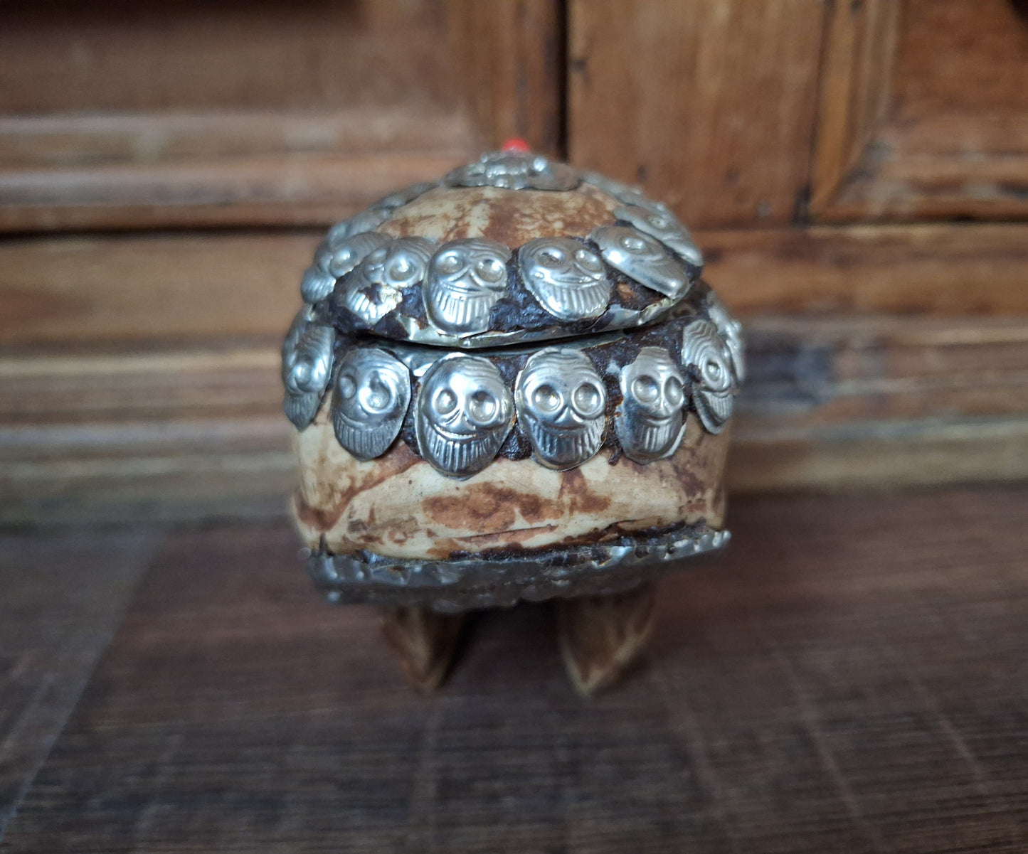 Vintage Tibetan resin monkey skull kapala