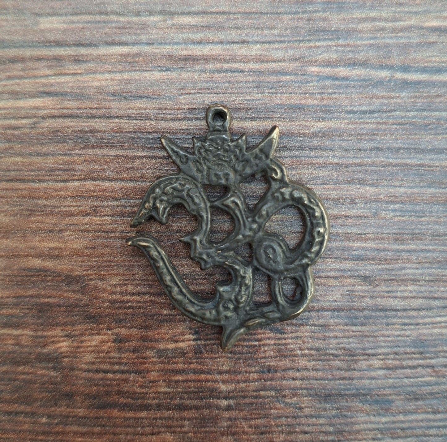 Vintage bronze pendant Aum