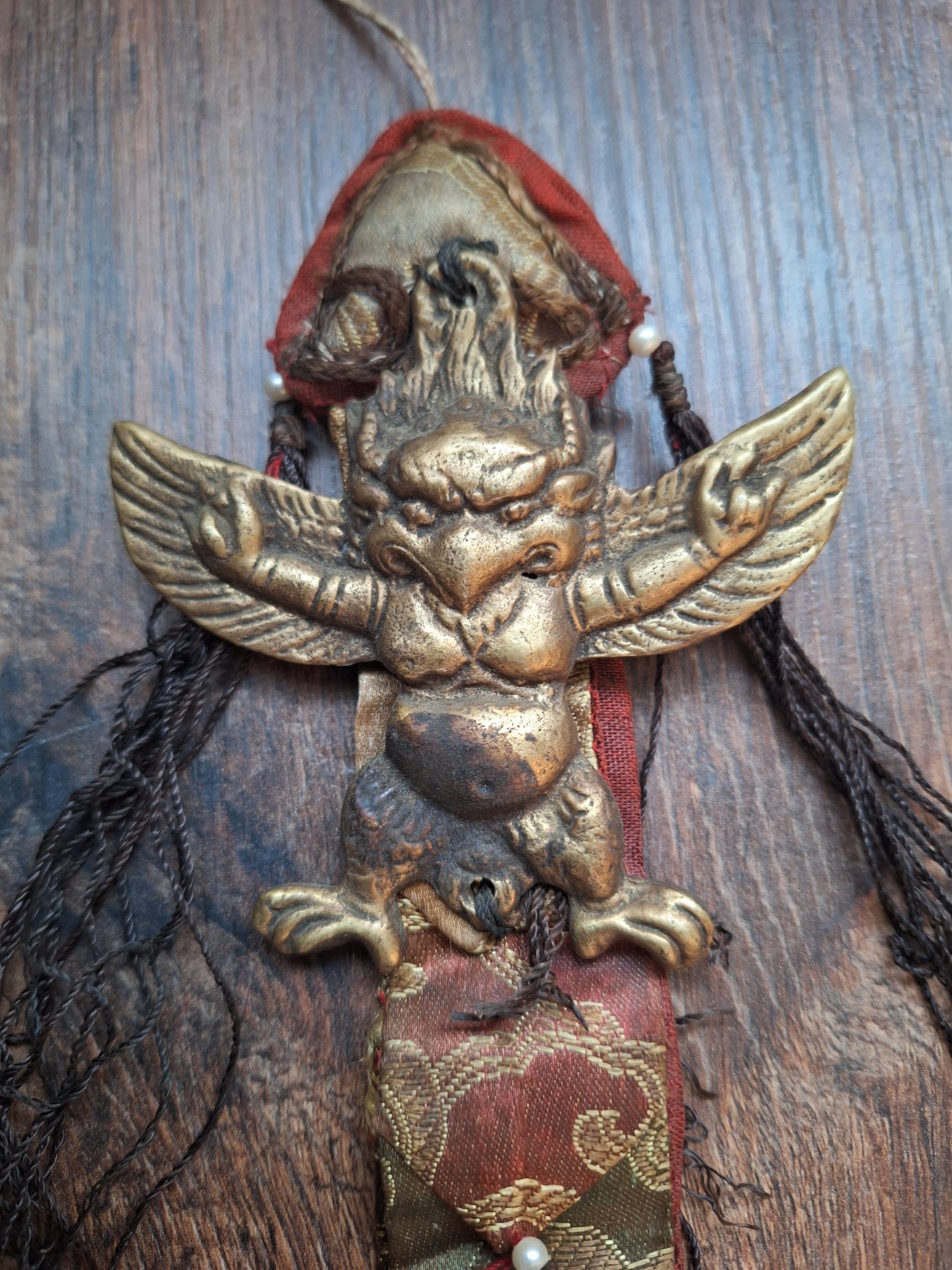 Vintage Tibetan amulet wallhanger Garuda