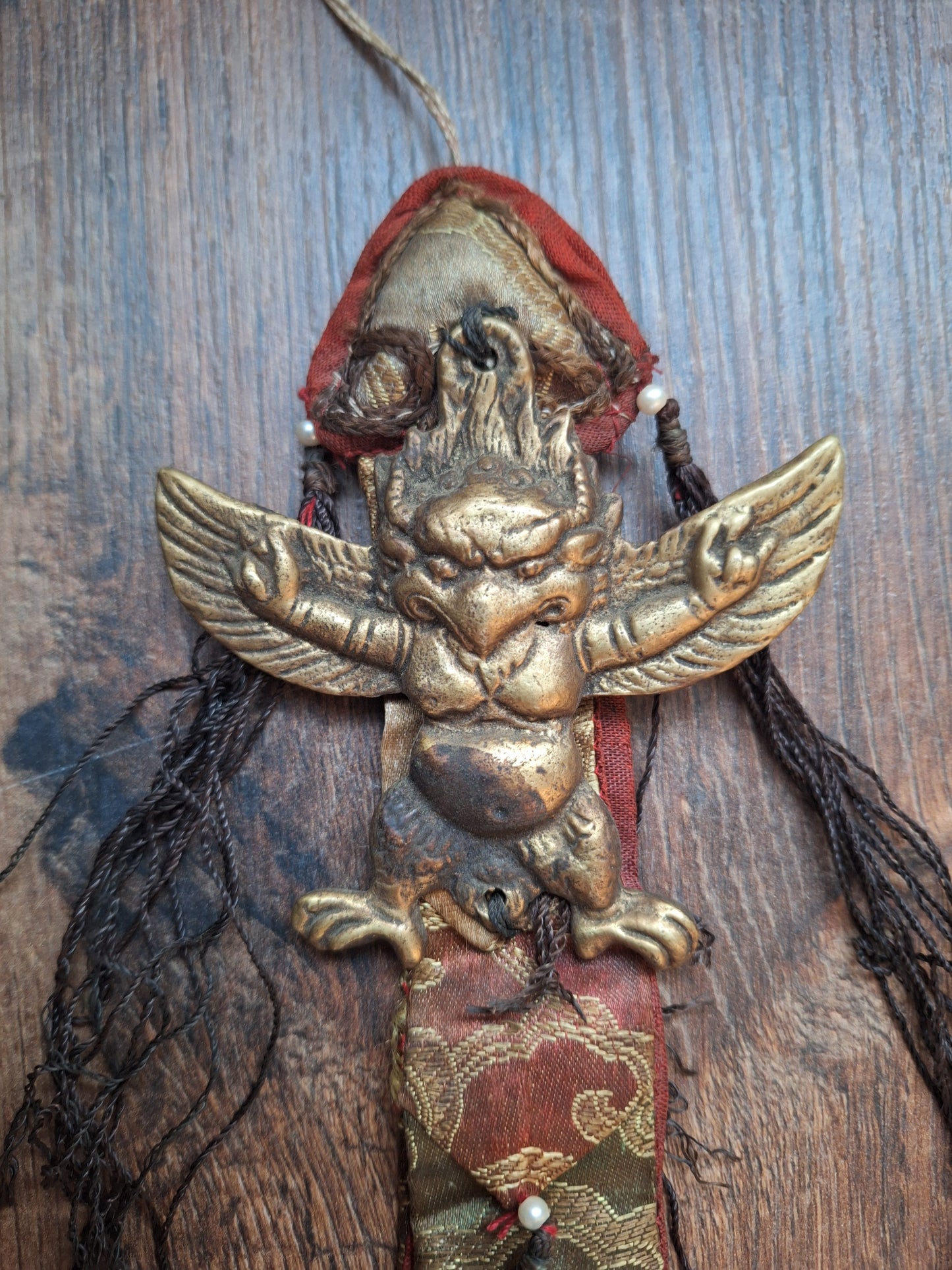 Vintage Tibetan amulet wallhanger Garuda