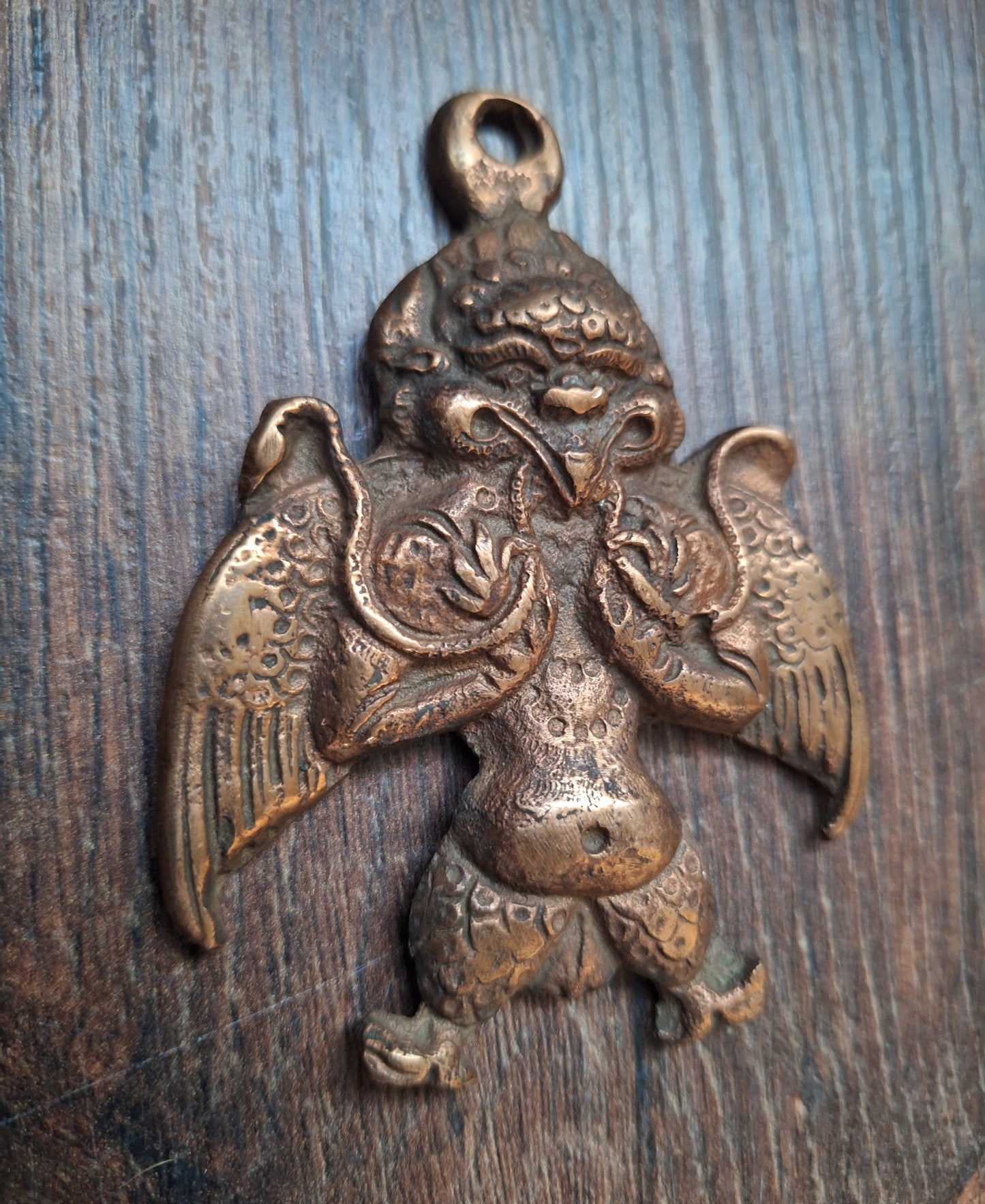 Vintage red copper pendant Garuda