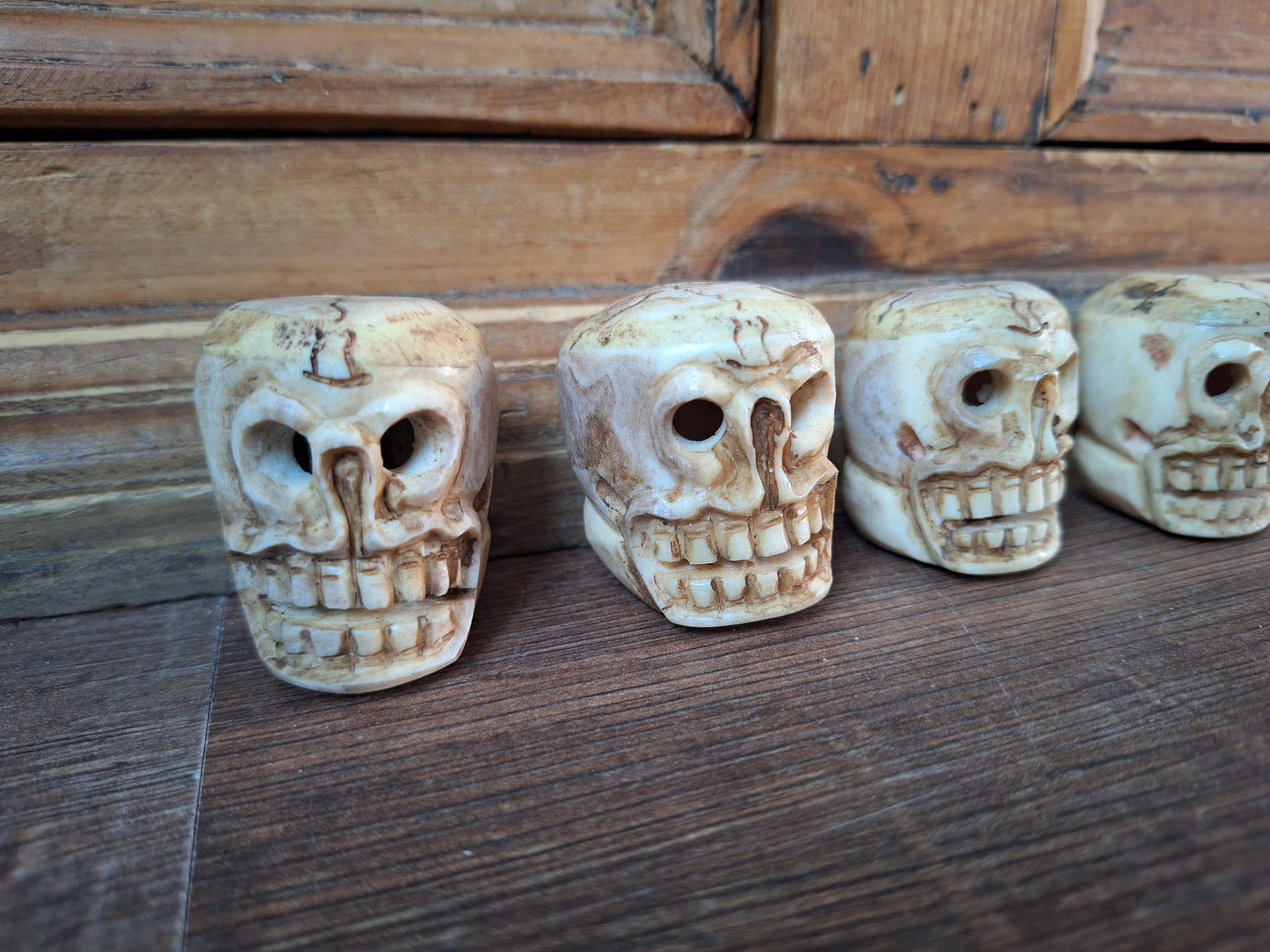 Yak bone skull beads