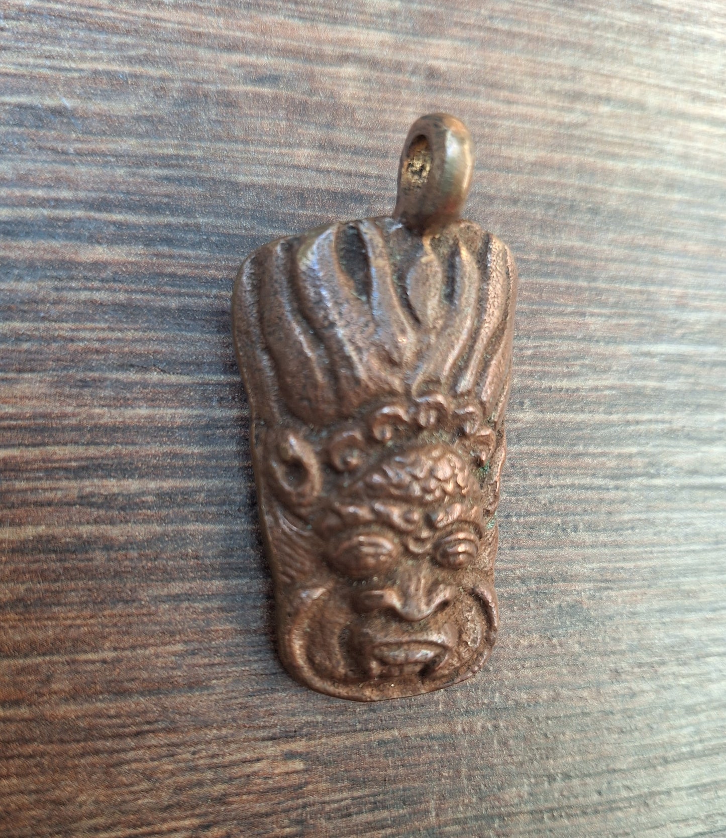 Vintage red copper Mahakala pendant