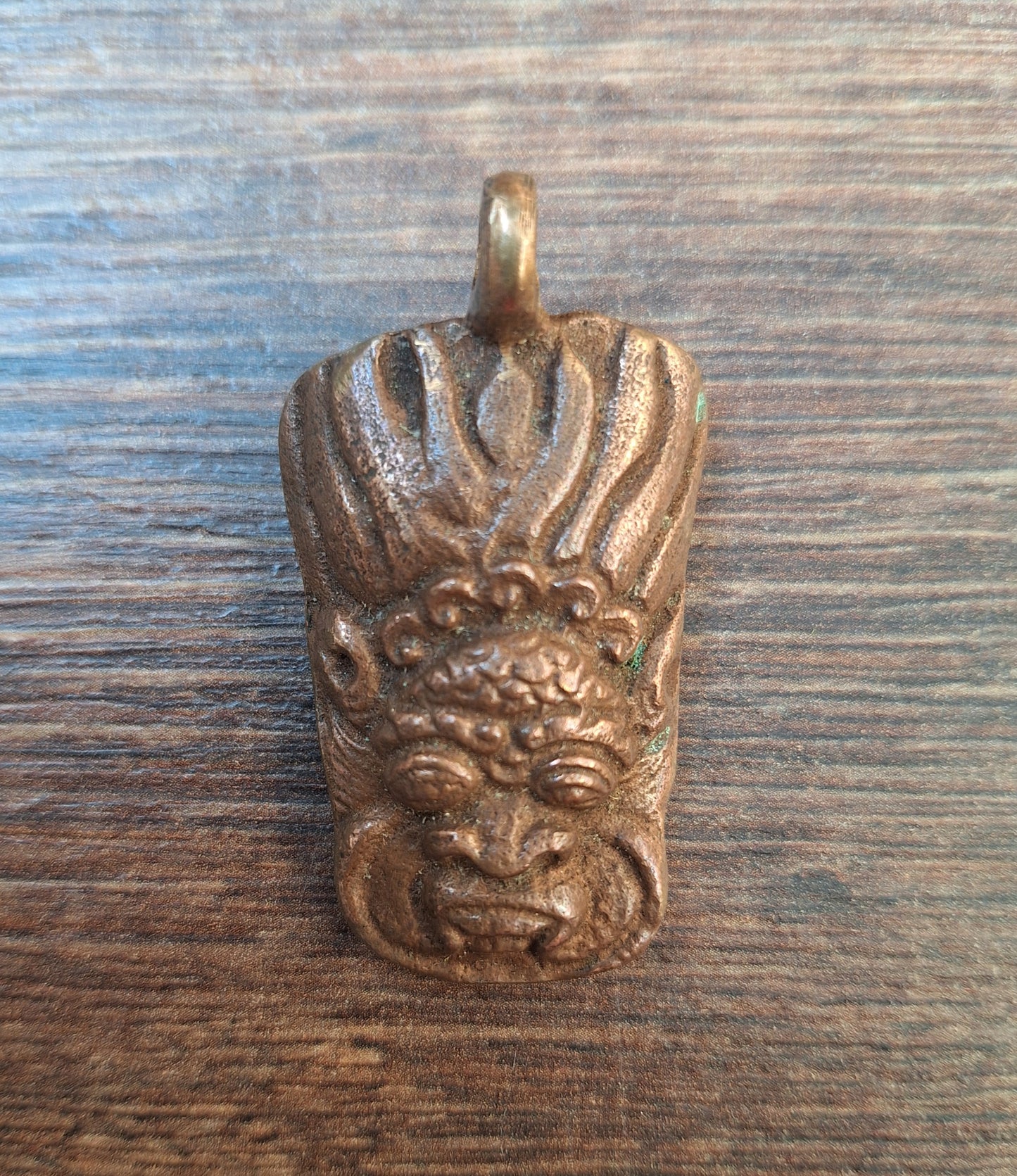 Vintage red copper Mahakala pendant