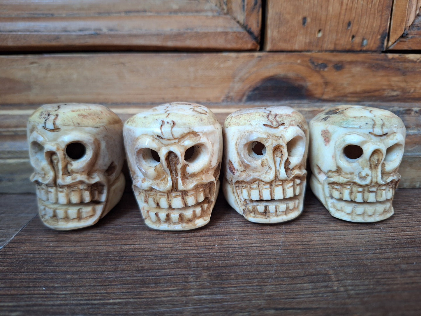 Yak bone skull beads