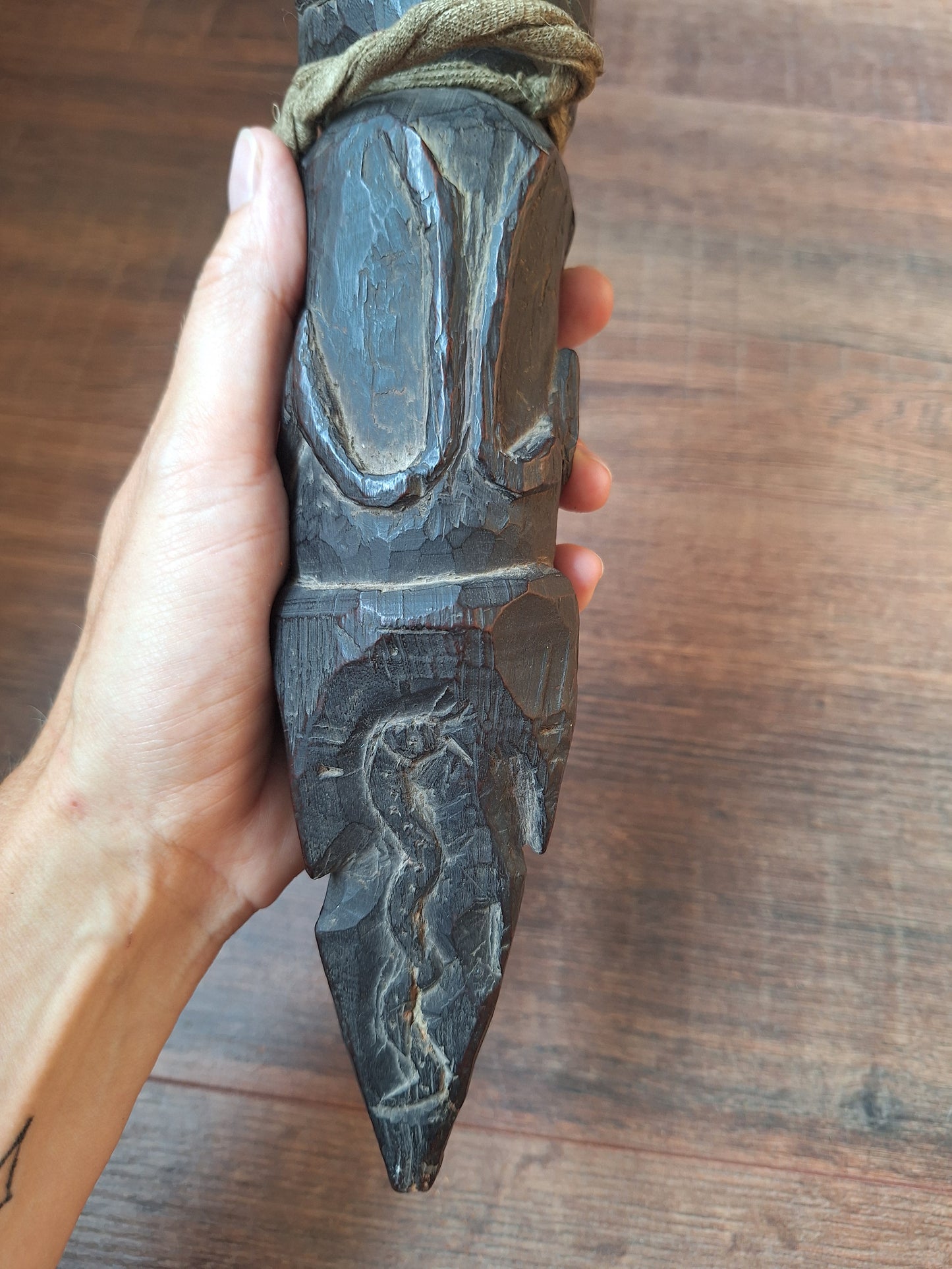 Antique wooden phurba #57