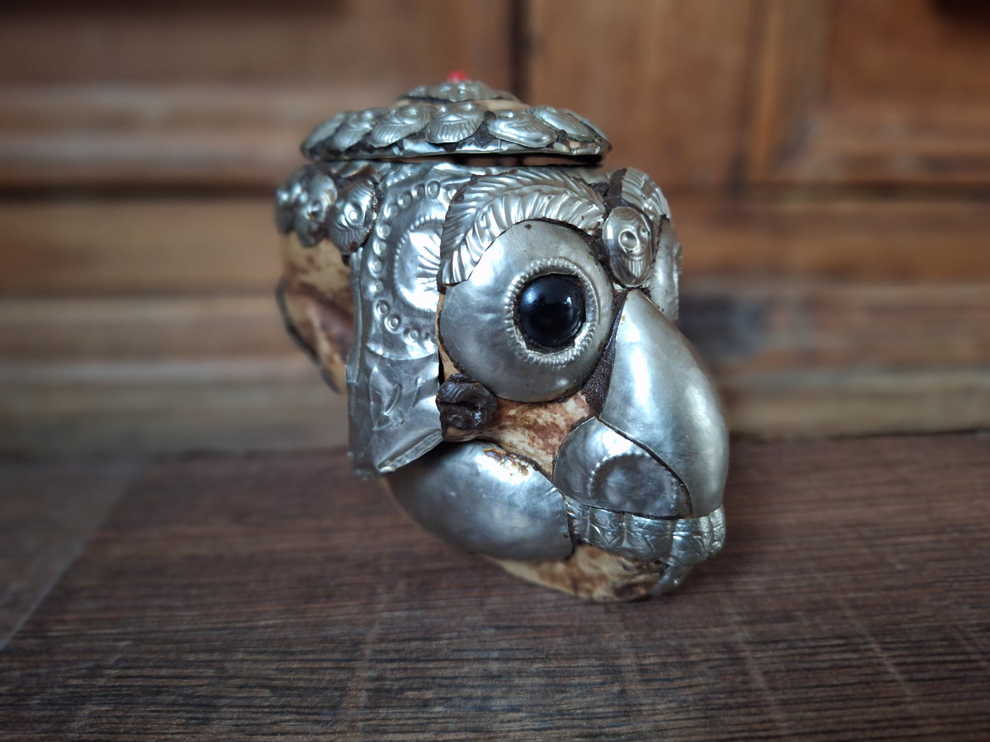 Vintage Tibetan resin monkey skull kapala